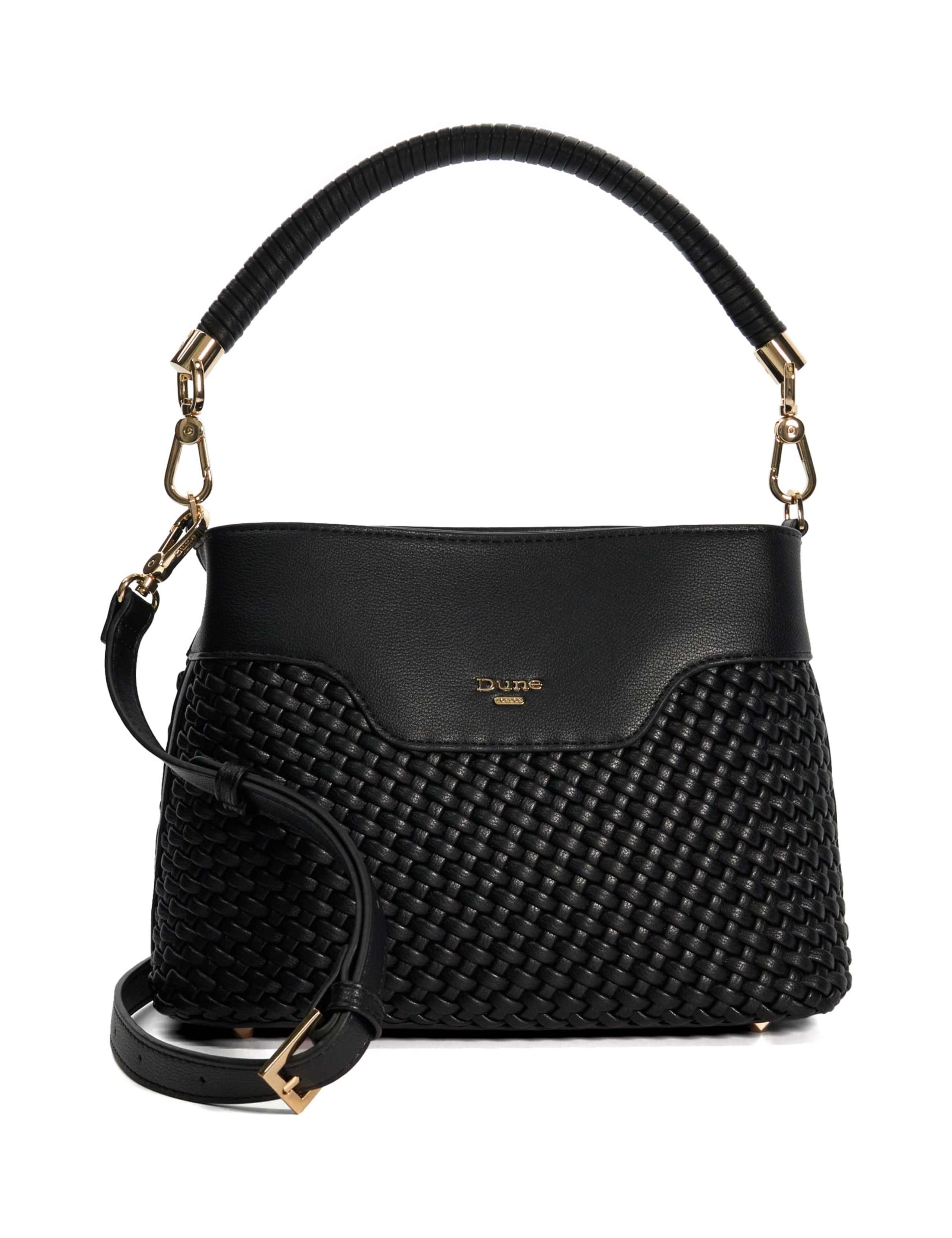 Faux Leather Woven Grab Bag