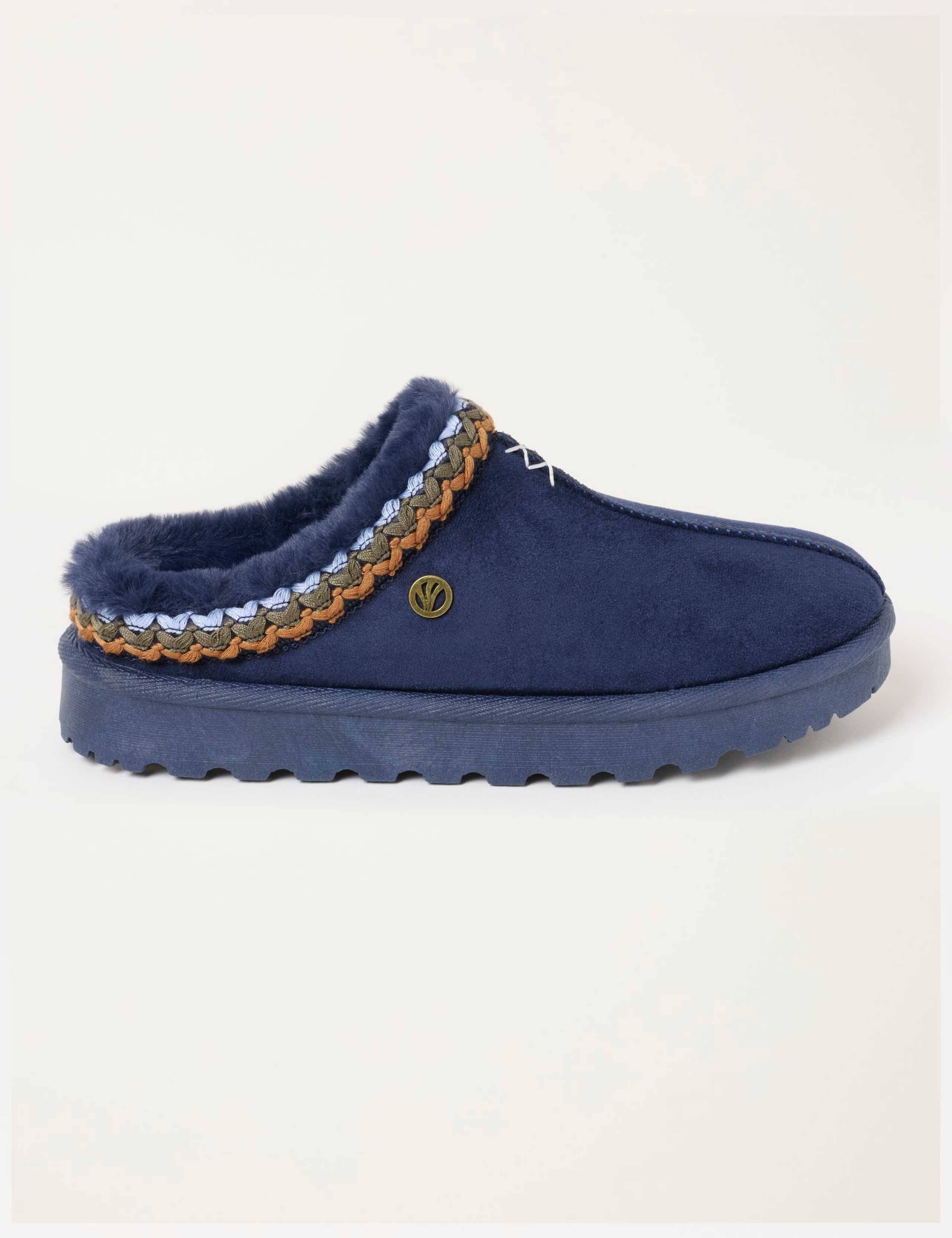 Faux Fur Lined Mule Slippers