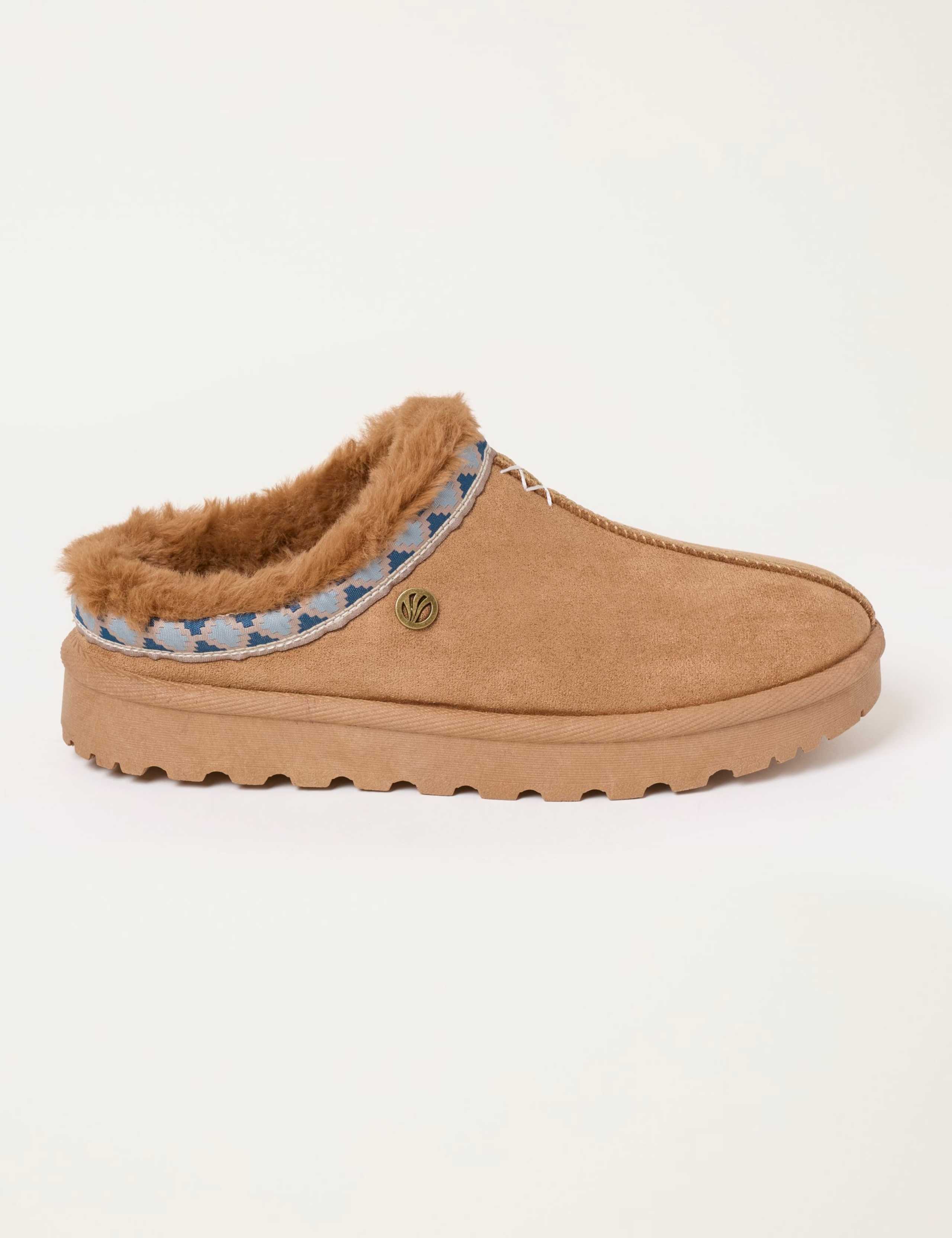 Faux Fur Lined Mule Slippers