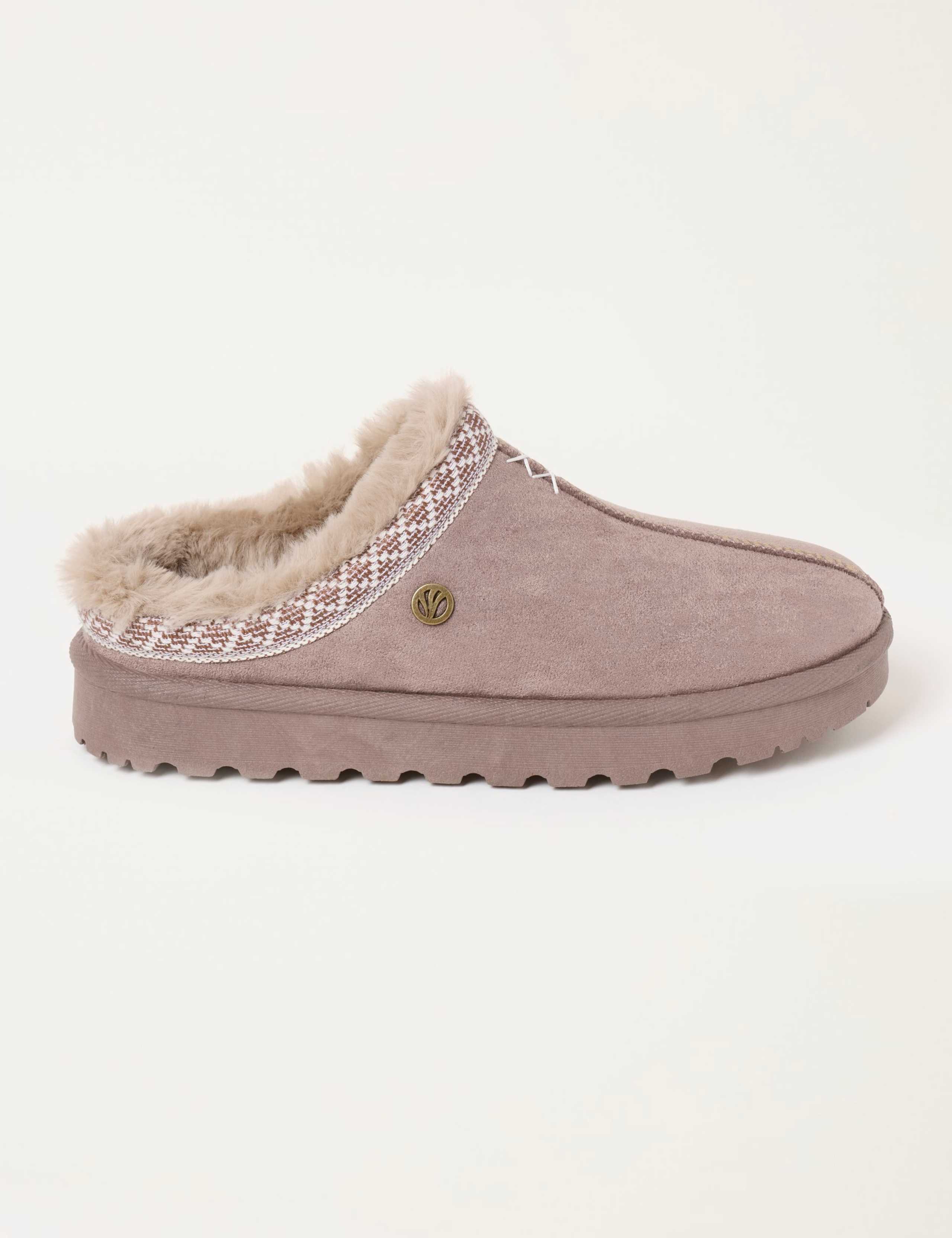 Faux Fur Lined Mule Slippers