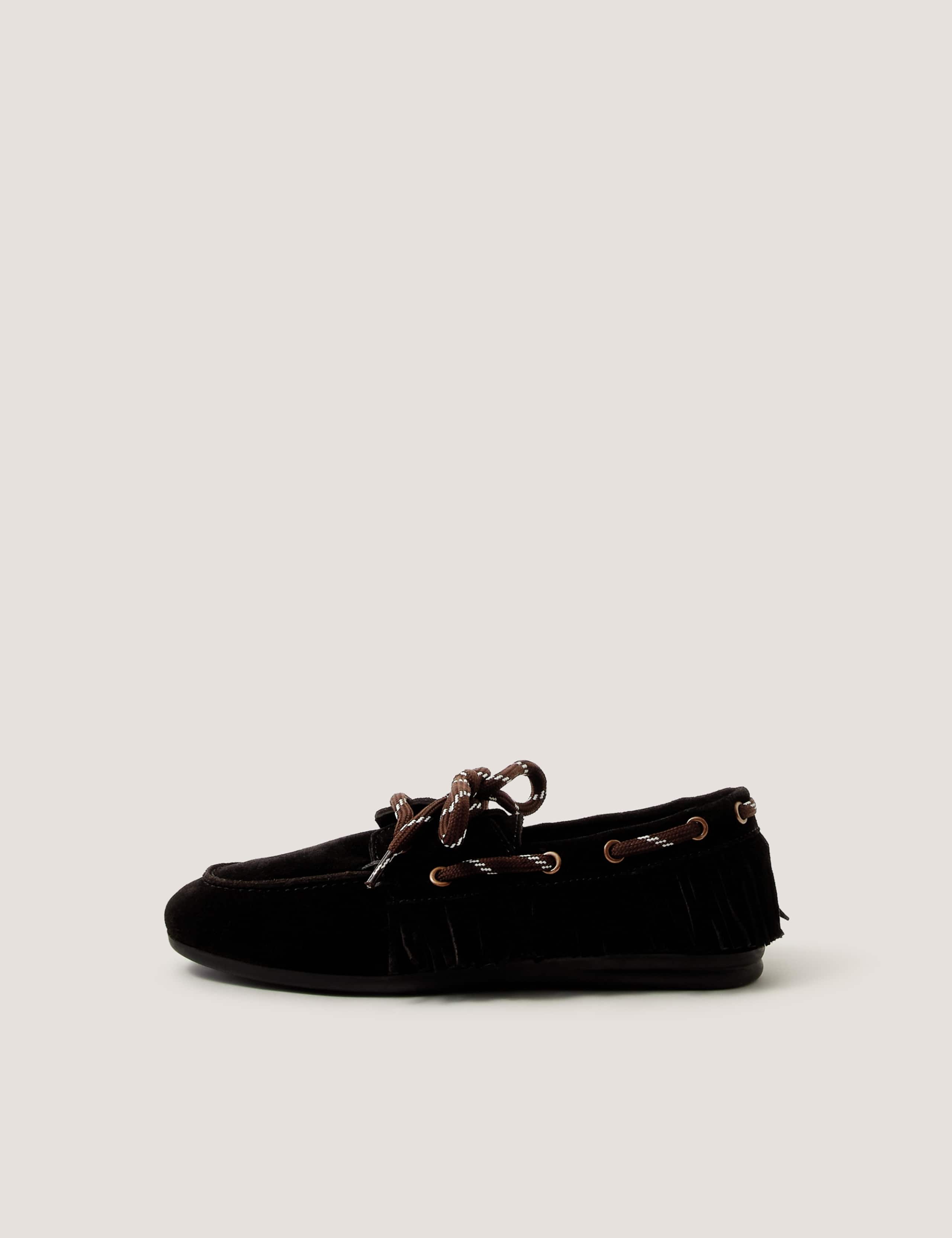 Suede Slip On Tassel Flat Loafers