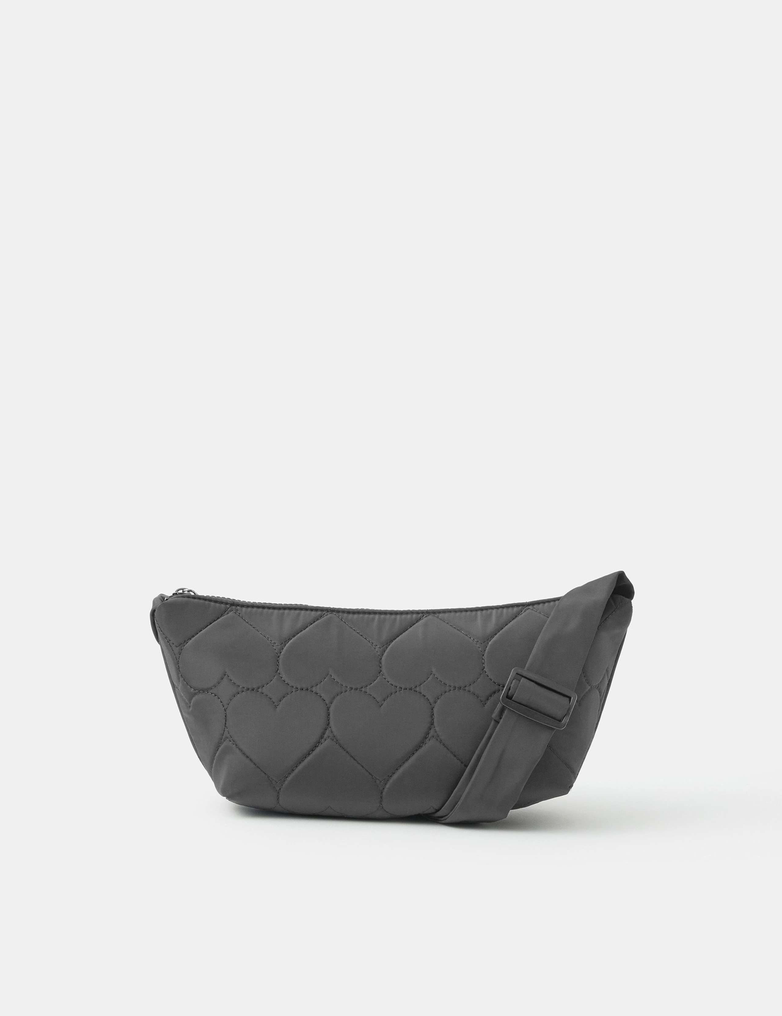 Heart Quilted Nylon Sling Bag