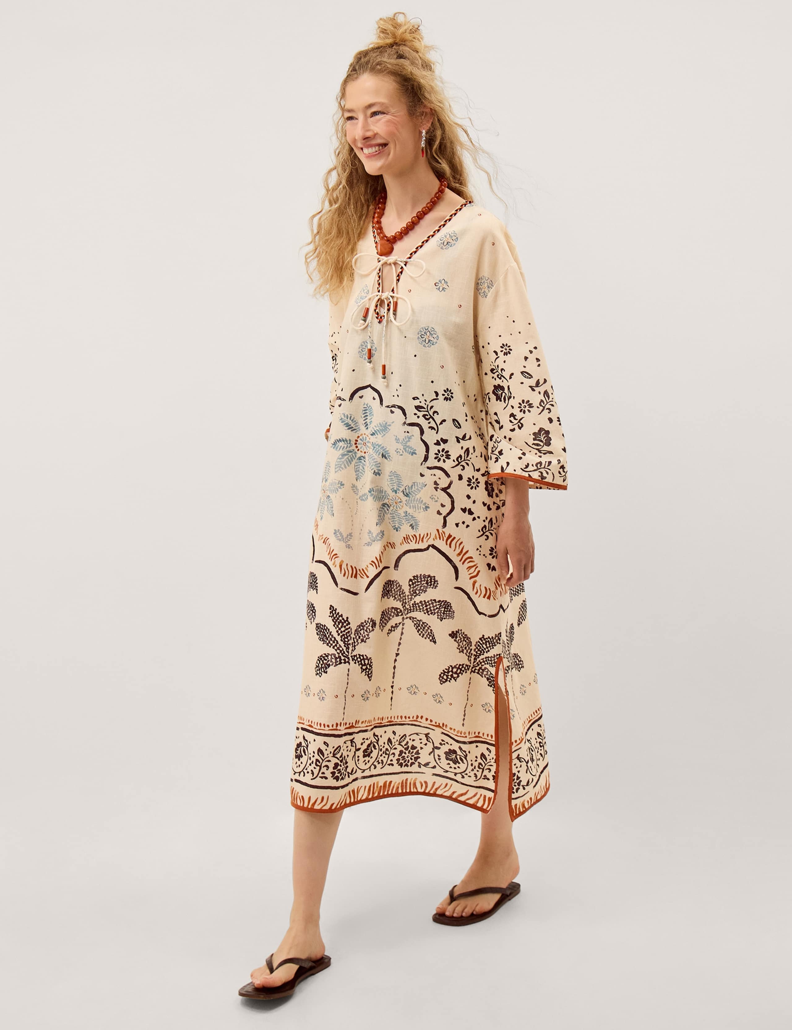 Pure Cotton Printed Beach Cover Up Kaftan
