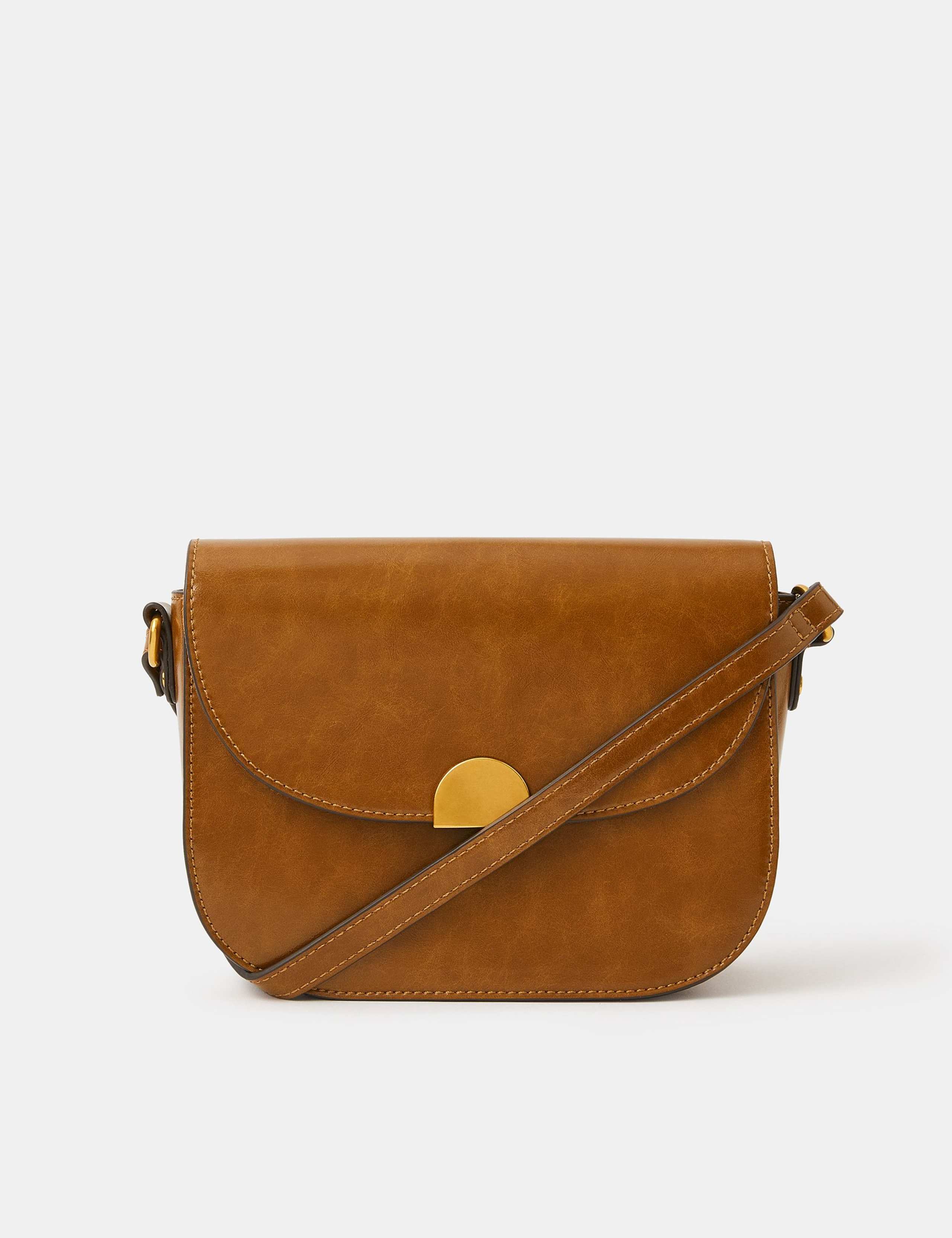 Faux Leather Boxy Cross Body Bag