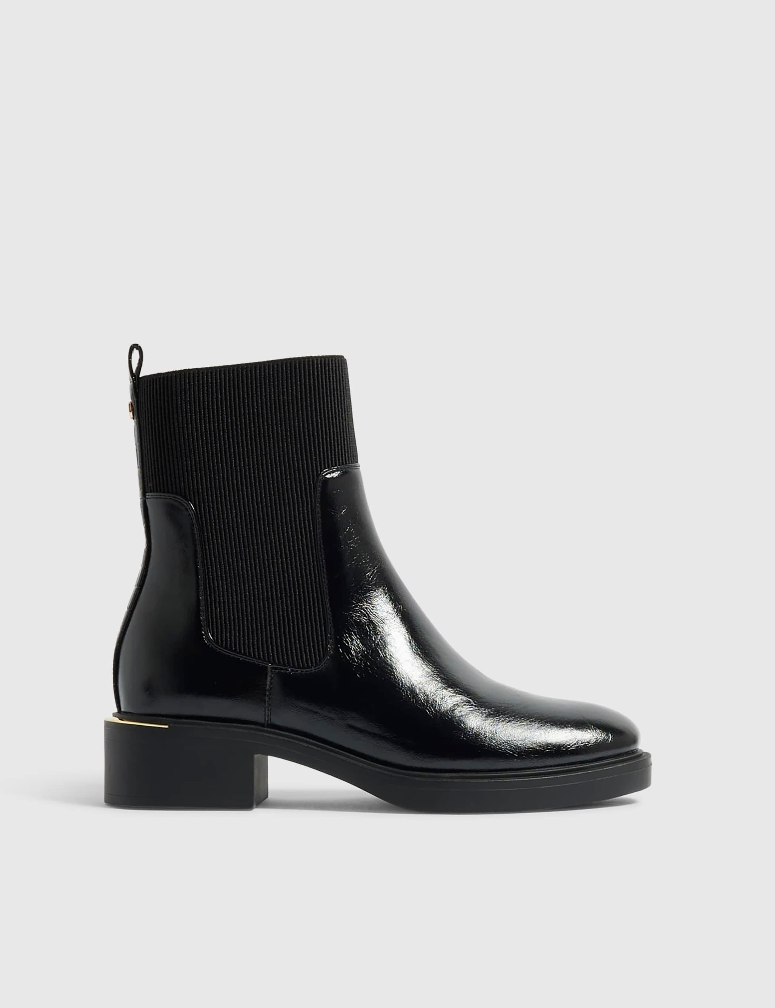 Suede Chelsea Block Heel Ankle Boots