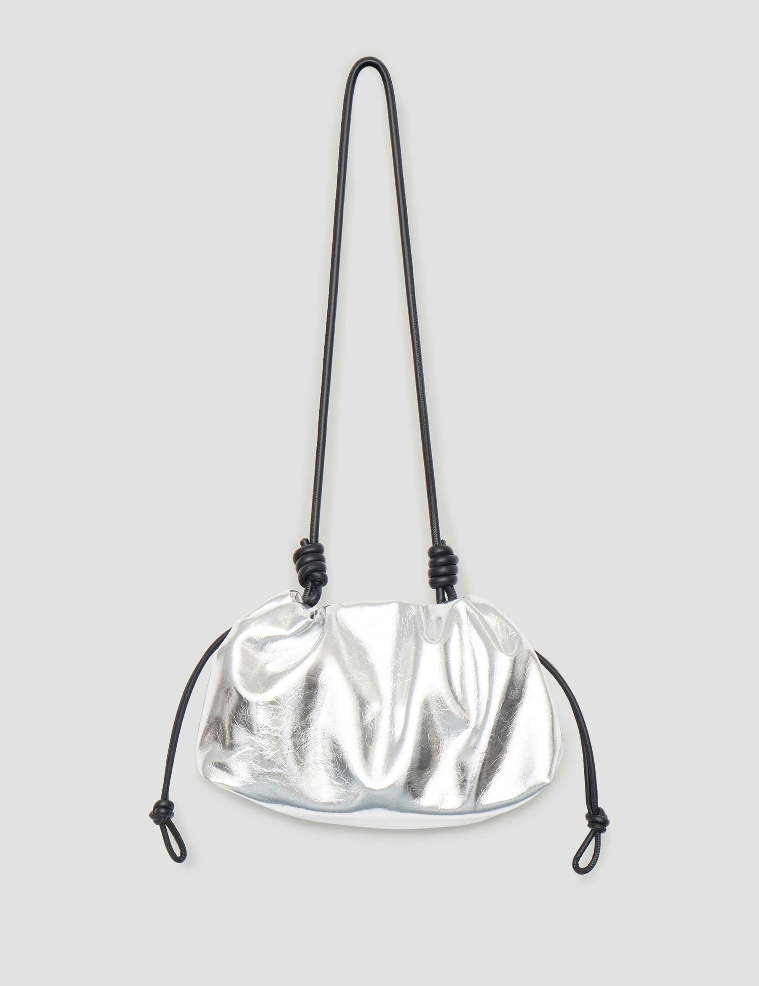 Metallic Drawstring Shoulder Bag