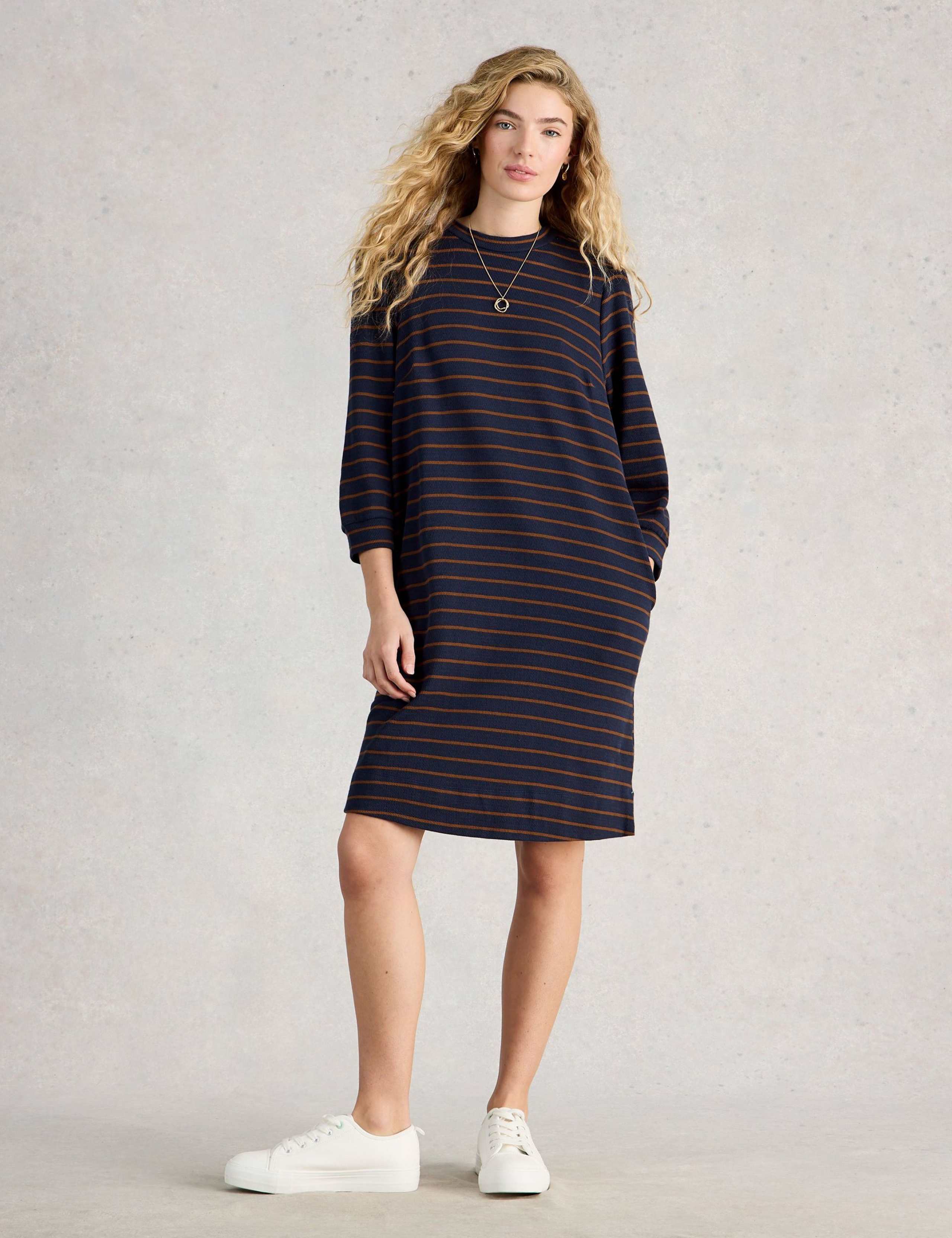 Pure Cotton Striped Jumper Dress