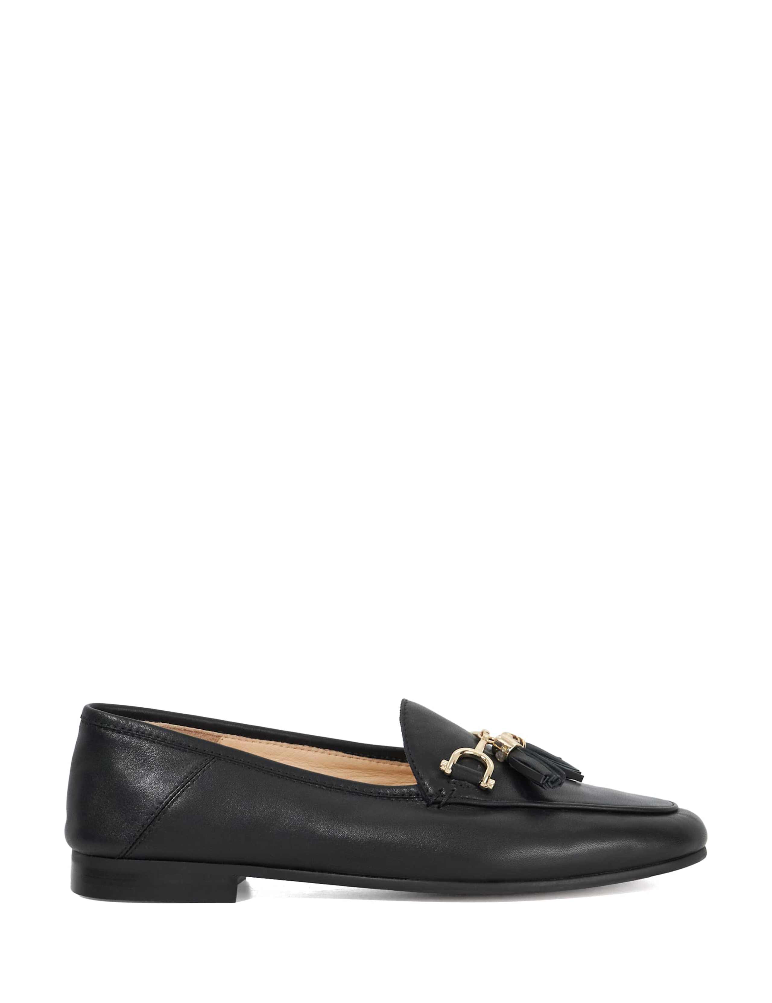 Leather Tassel Slip On Flat Loafers