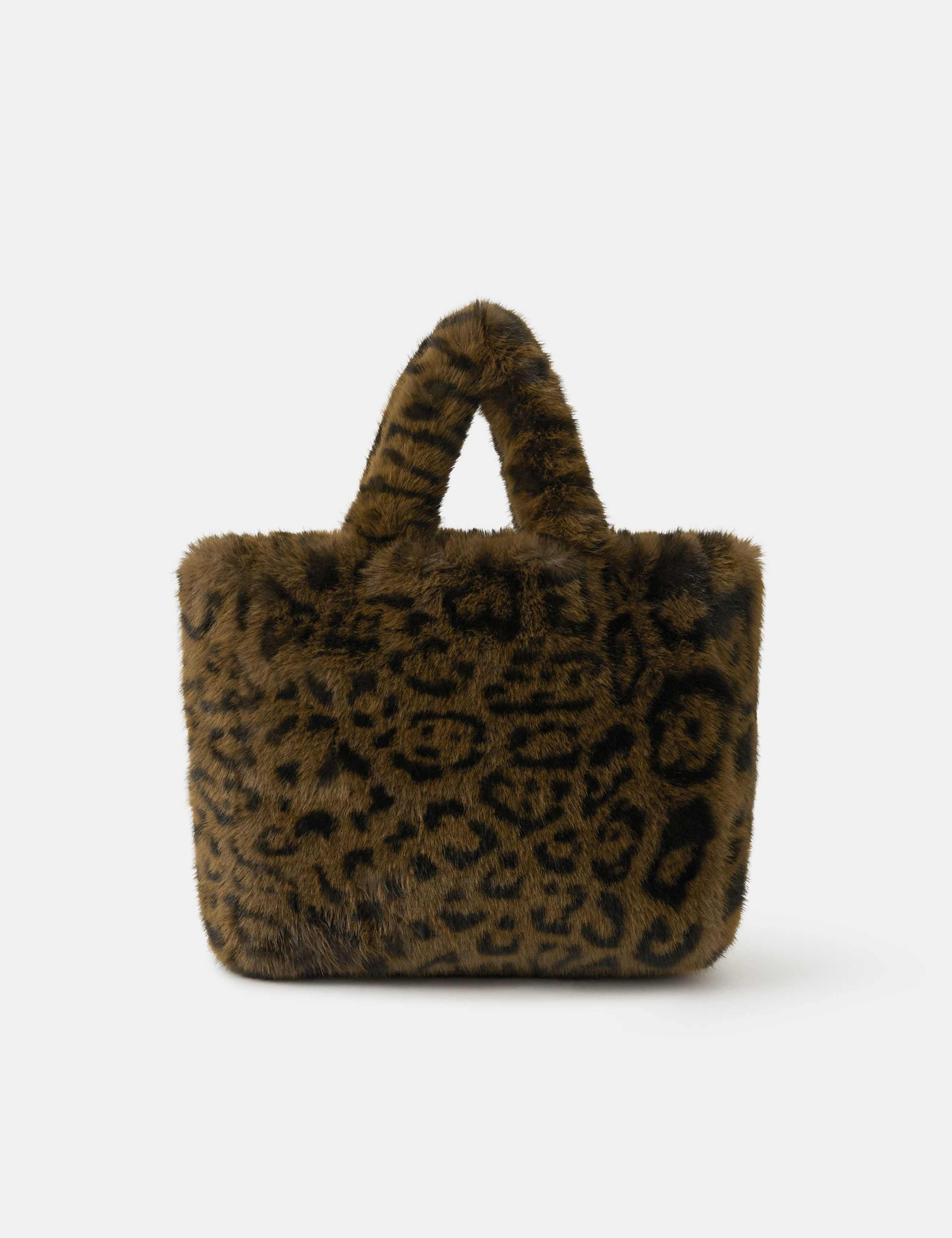 Faux Fur Leopard Print Grab Bag