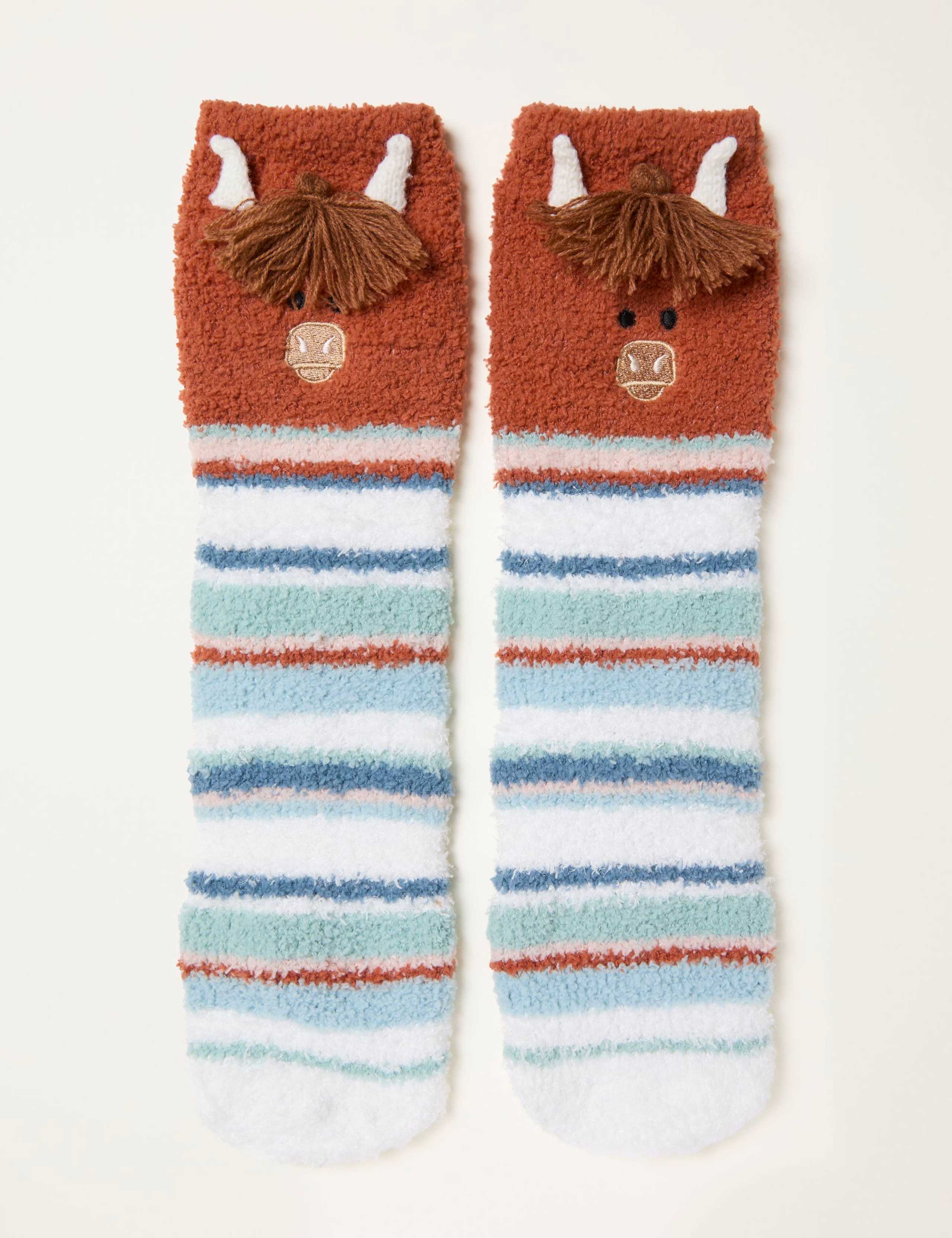 Fluffy Highland Cow Socks in a Box