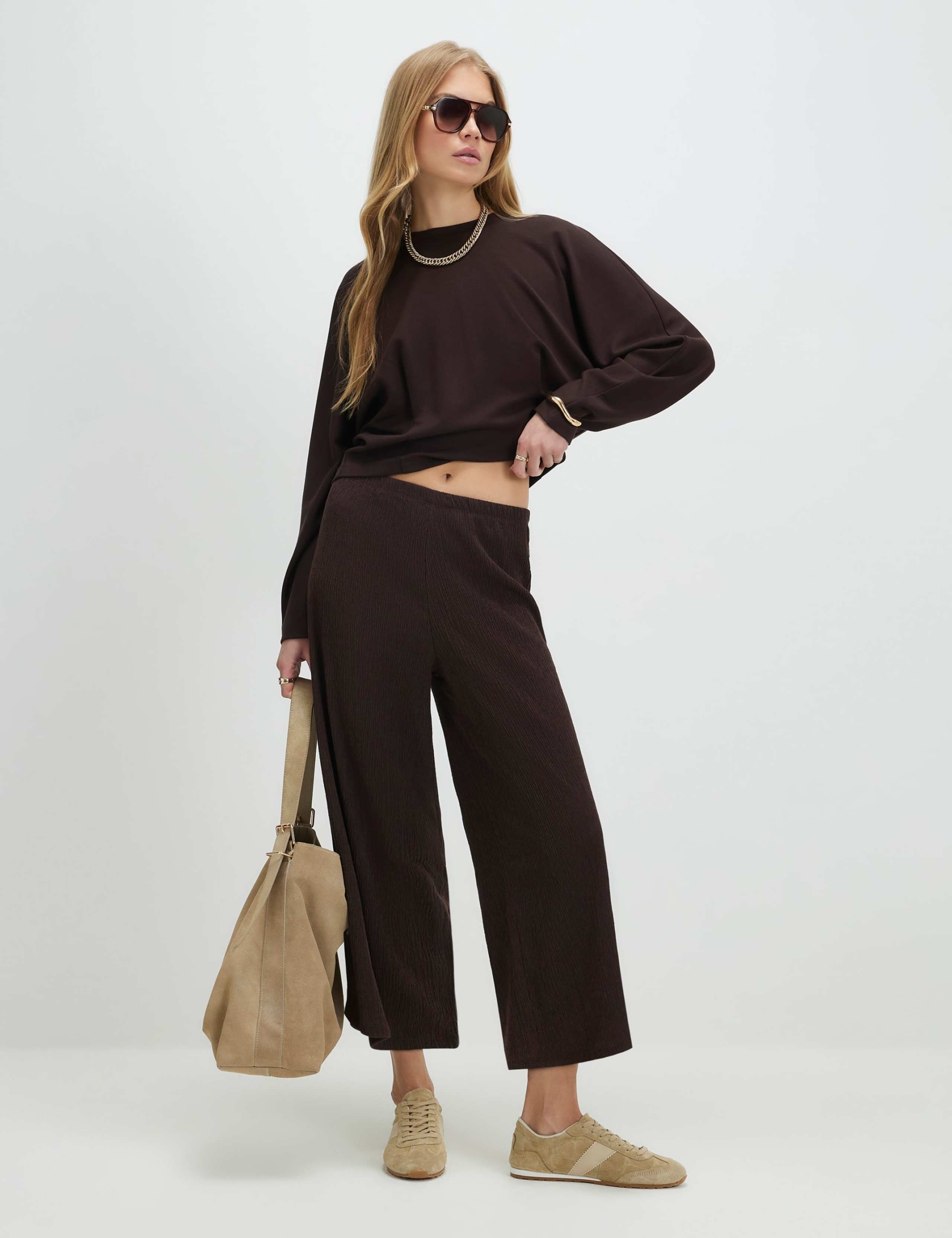 Pure Cotton Pull On Textured Culottes