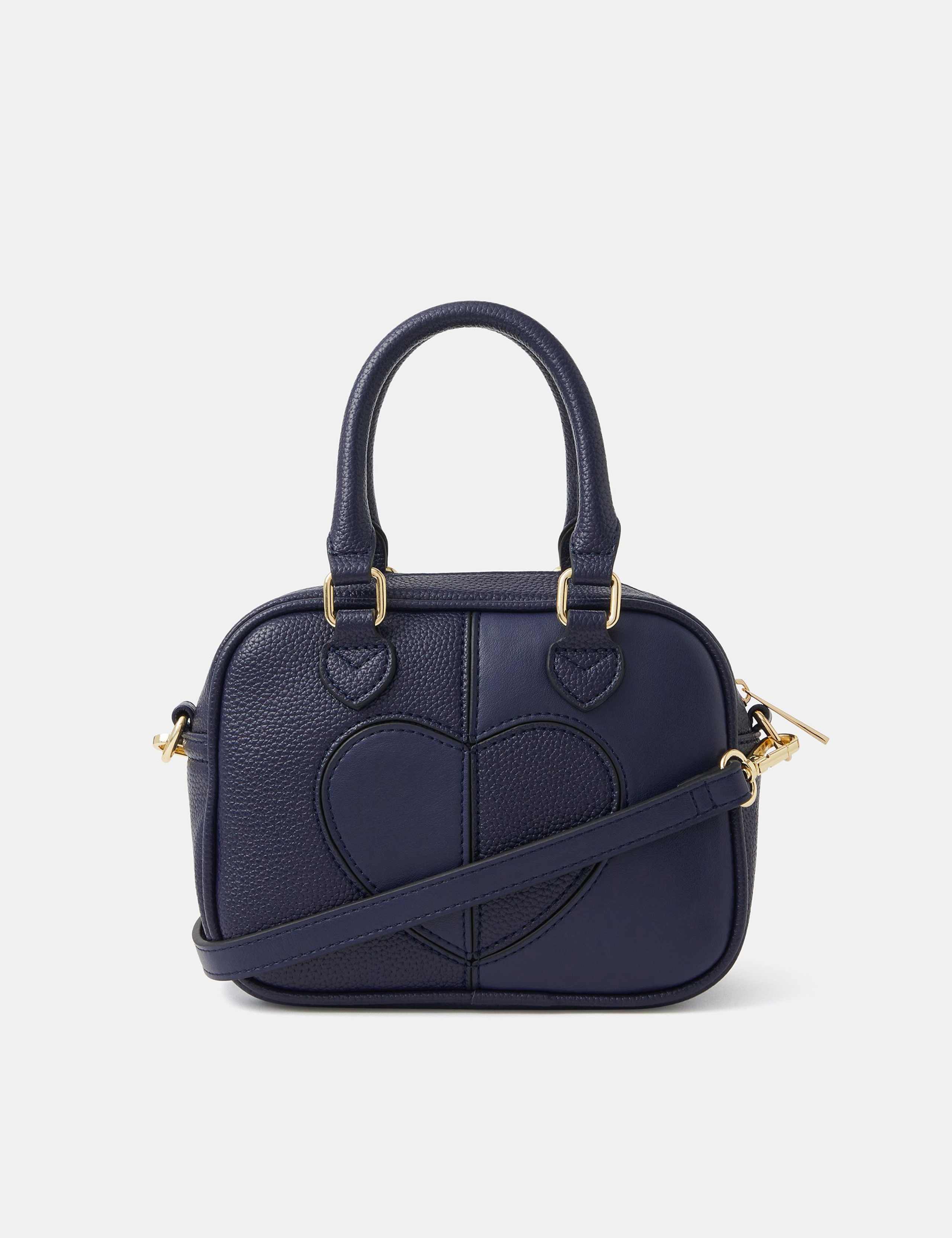 Heart Patch Top Handle Cross Body Bag
