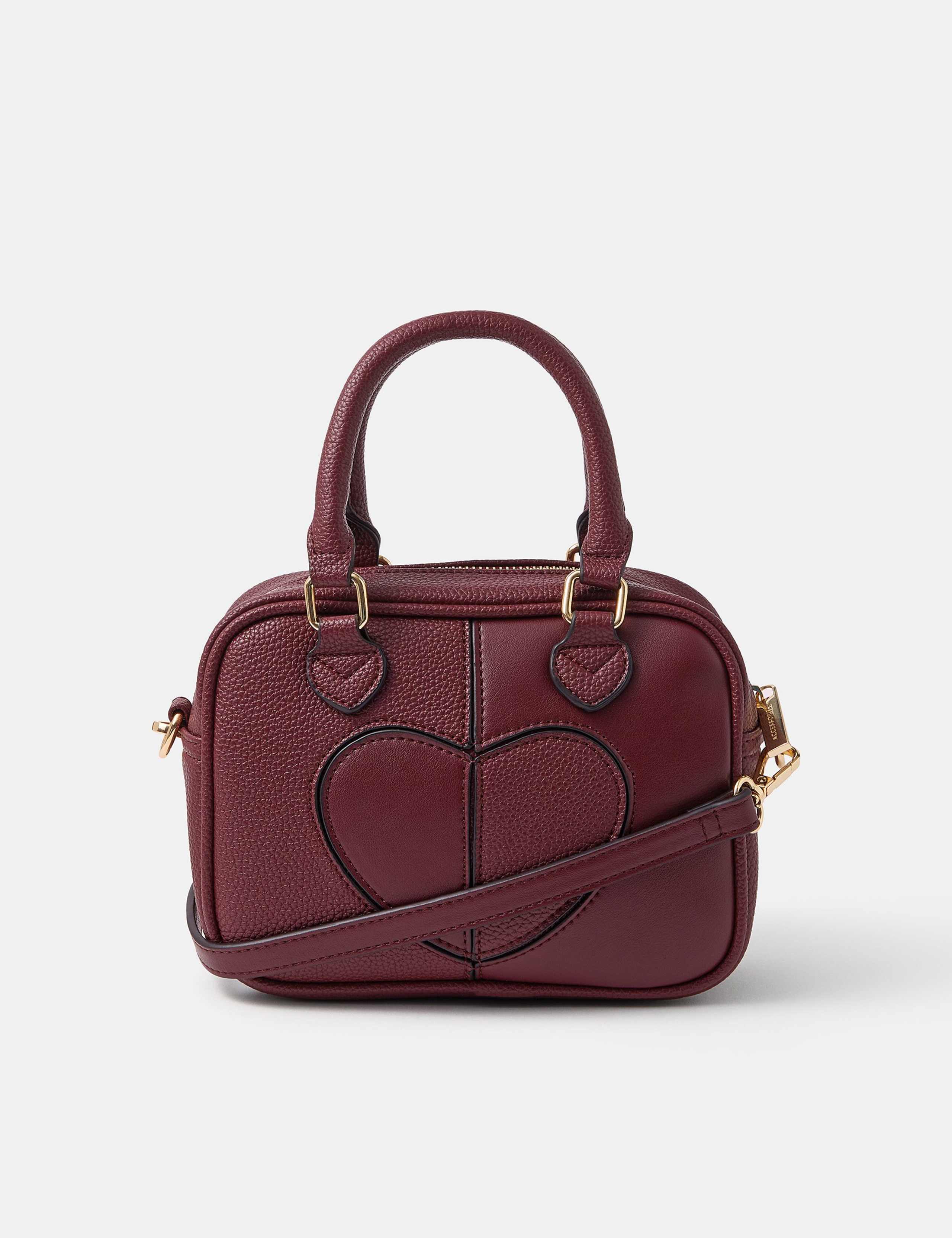 Heart Patch Top Handle Cross Body Bag