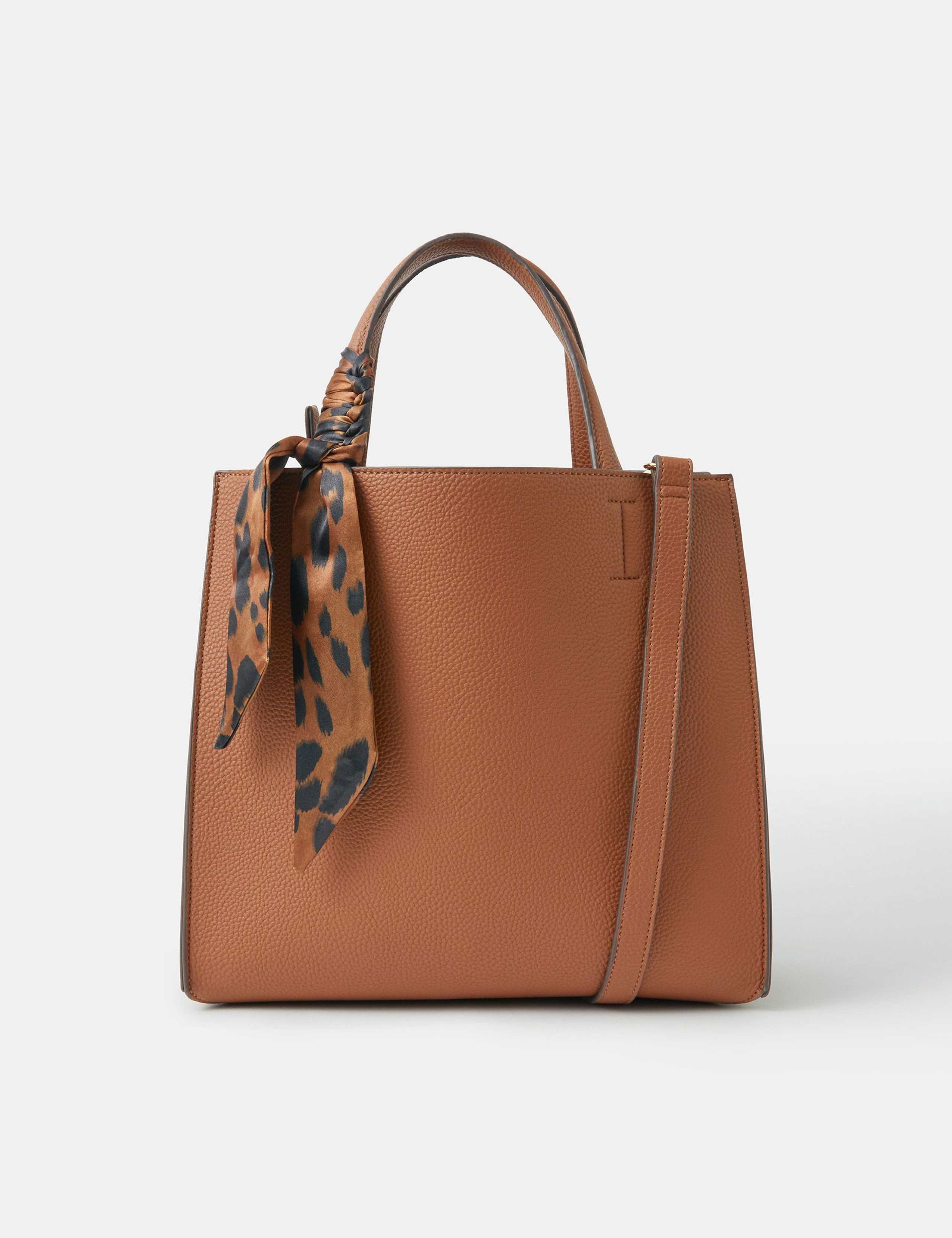 Faux Leather Scarf Detail Bag