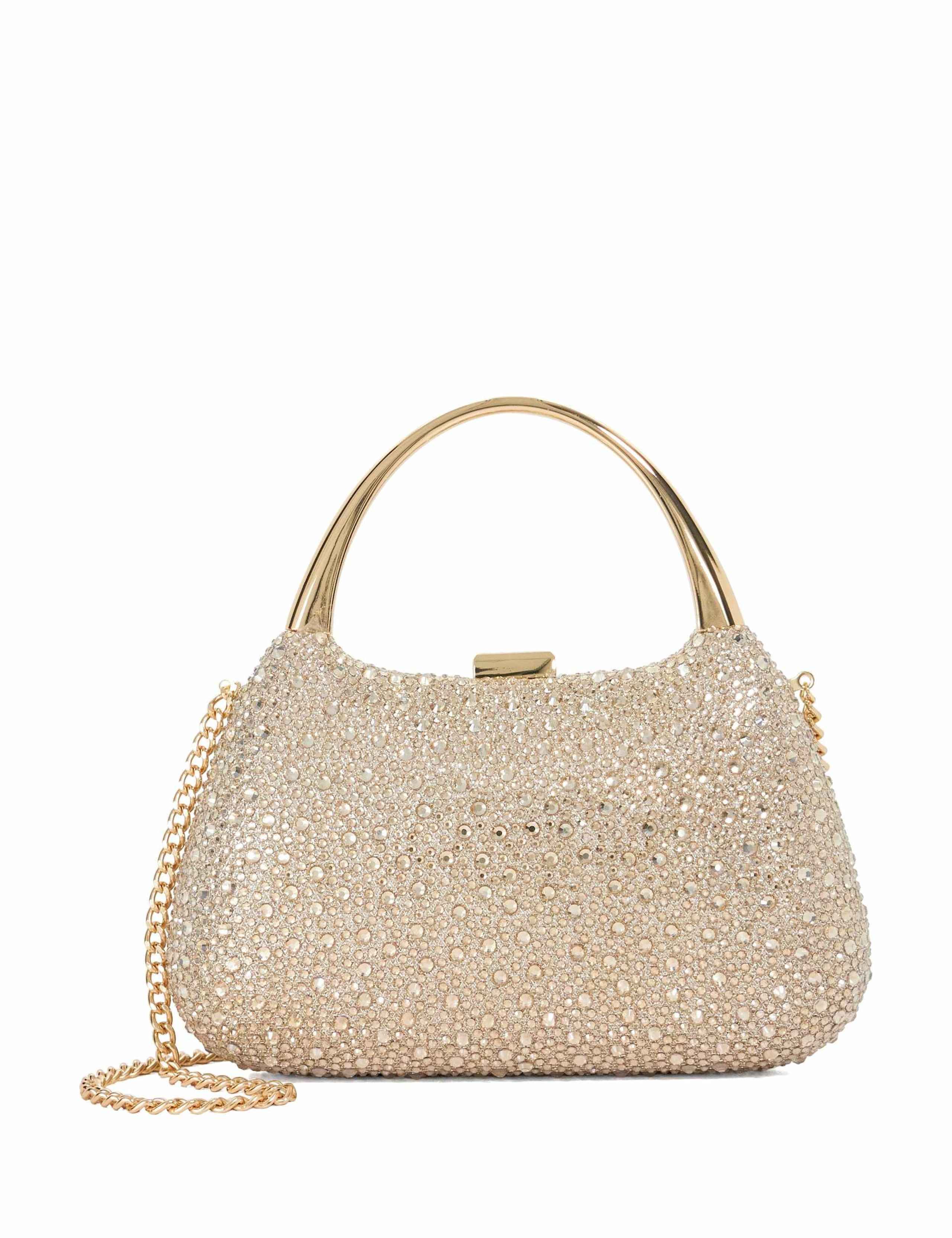 Diamanté Chain Strap Clutch Bag