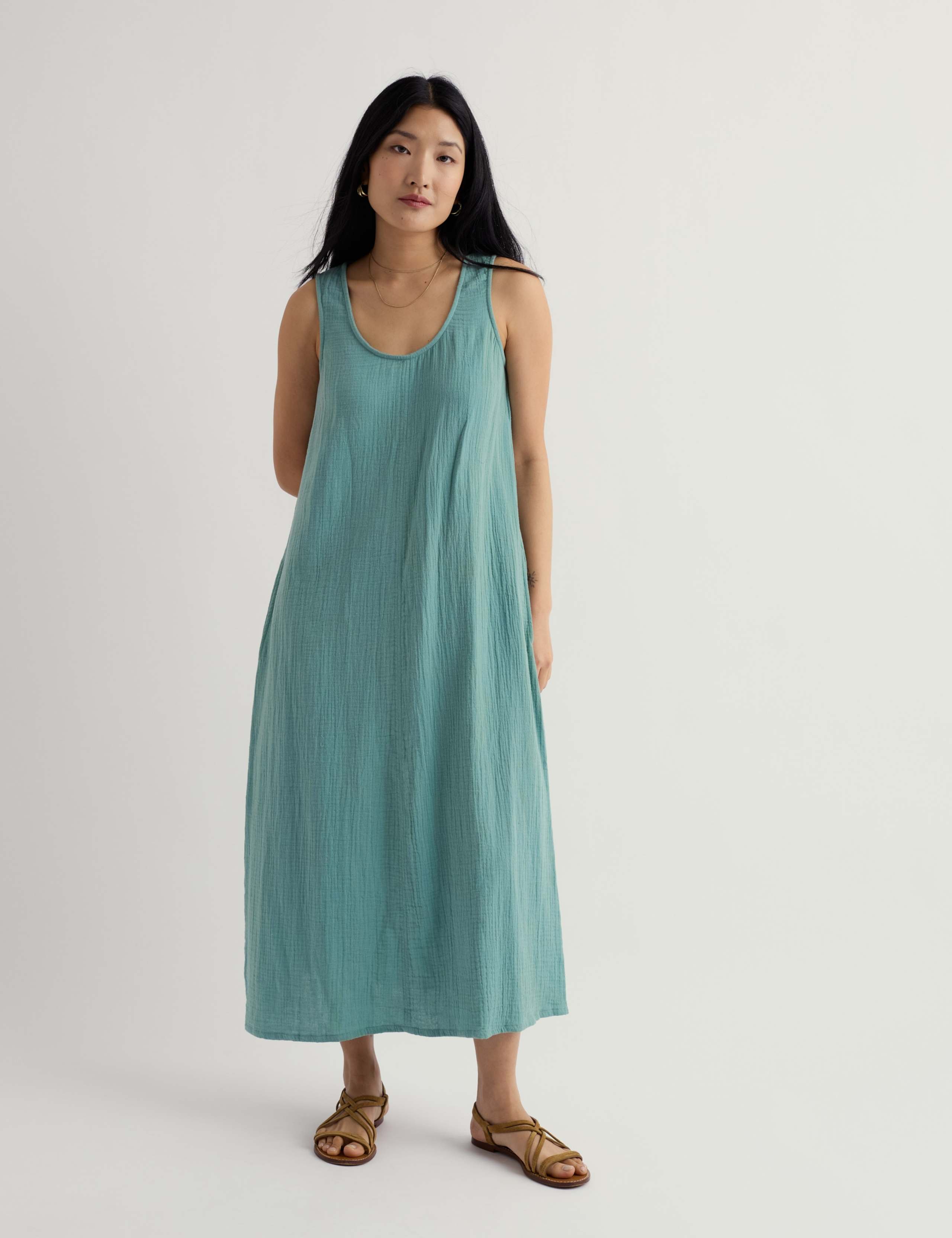 Pure Cotton Midi Shift Dress