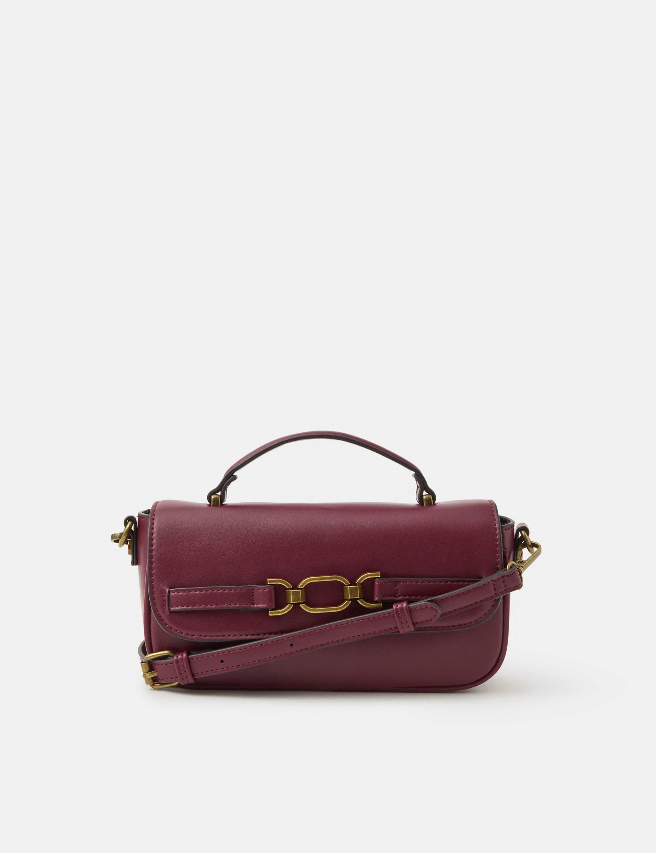Faux Leather Snaffle Cross Body Bag