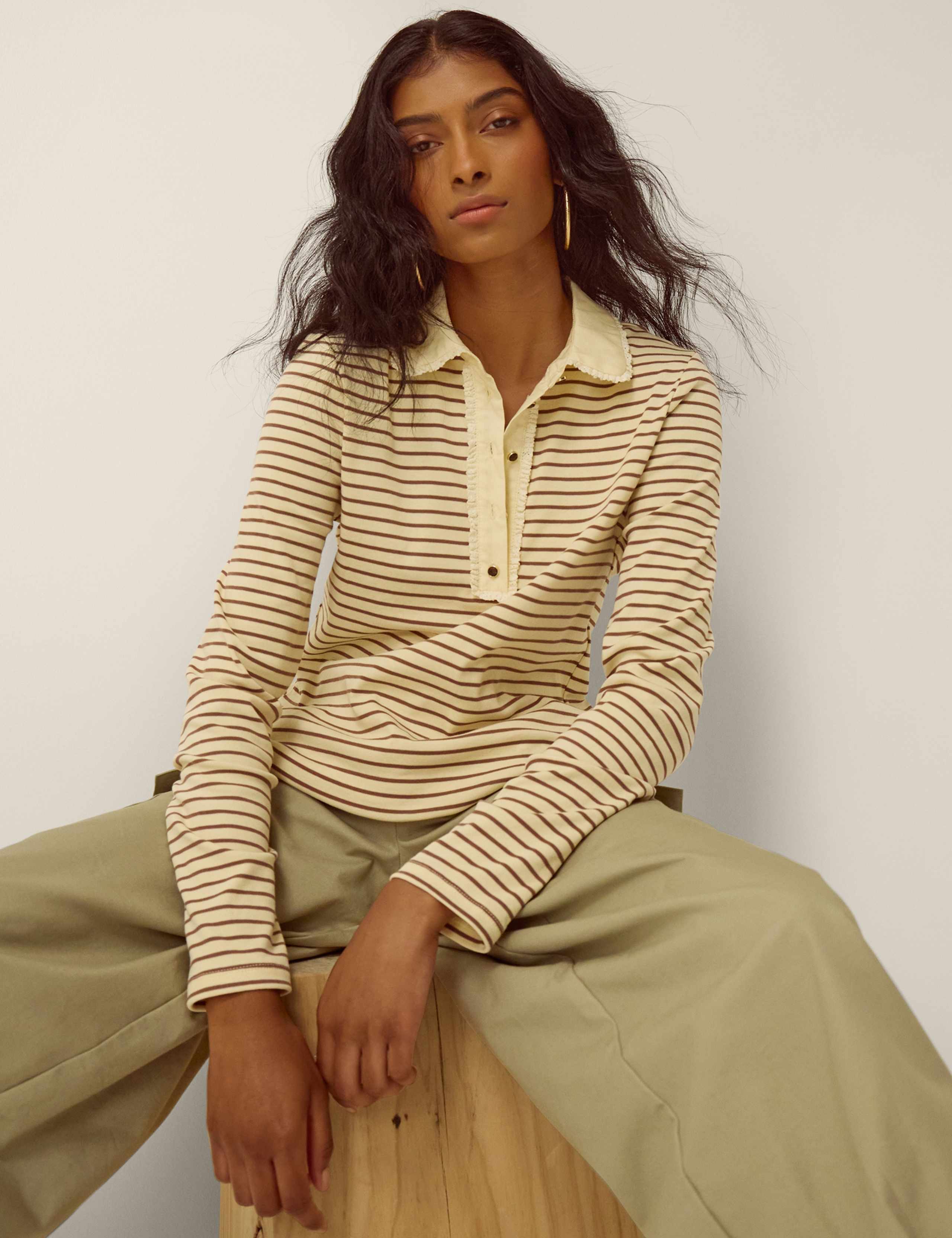 Striped Jersey Polo Shirt