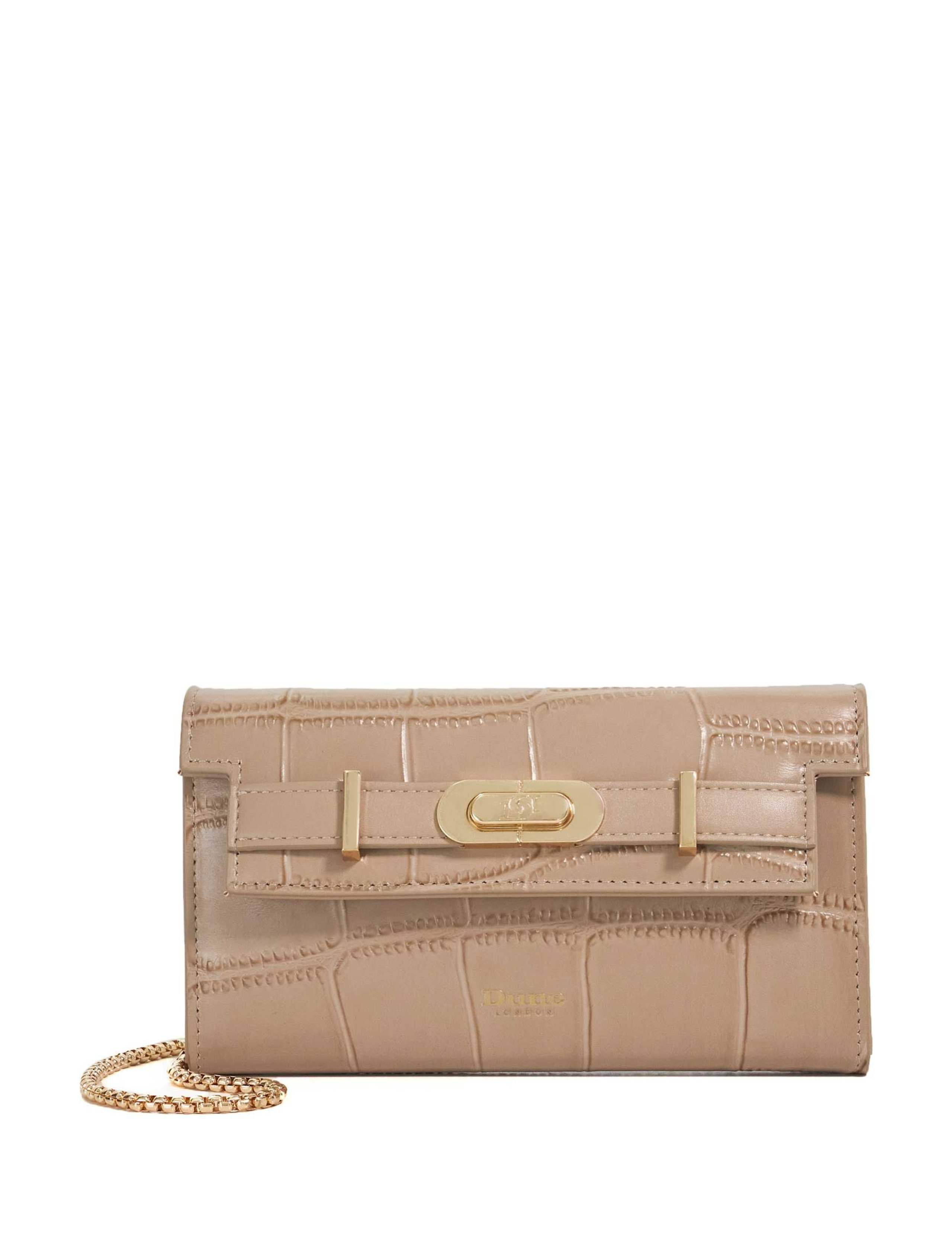 Leather Woven Chain Strap Cross Body Bag