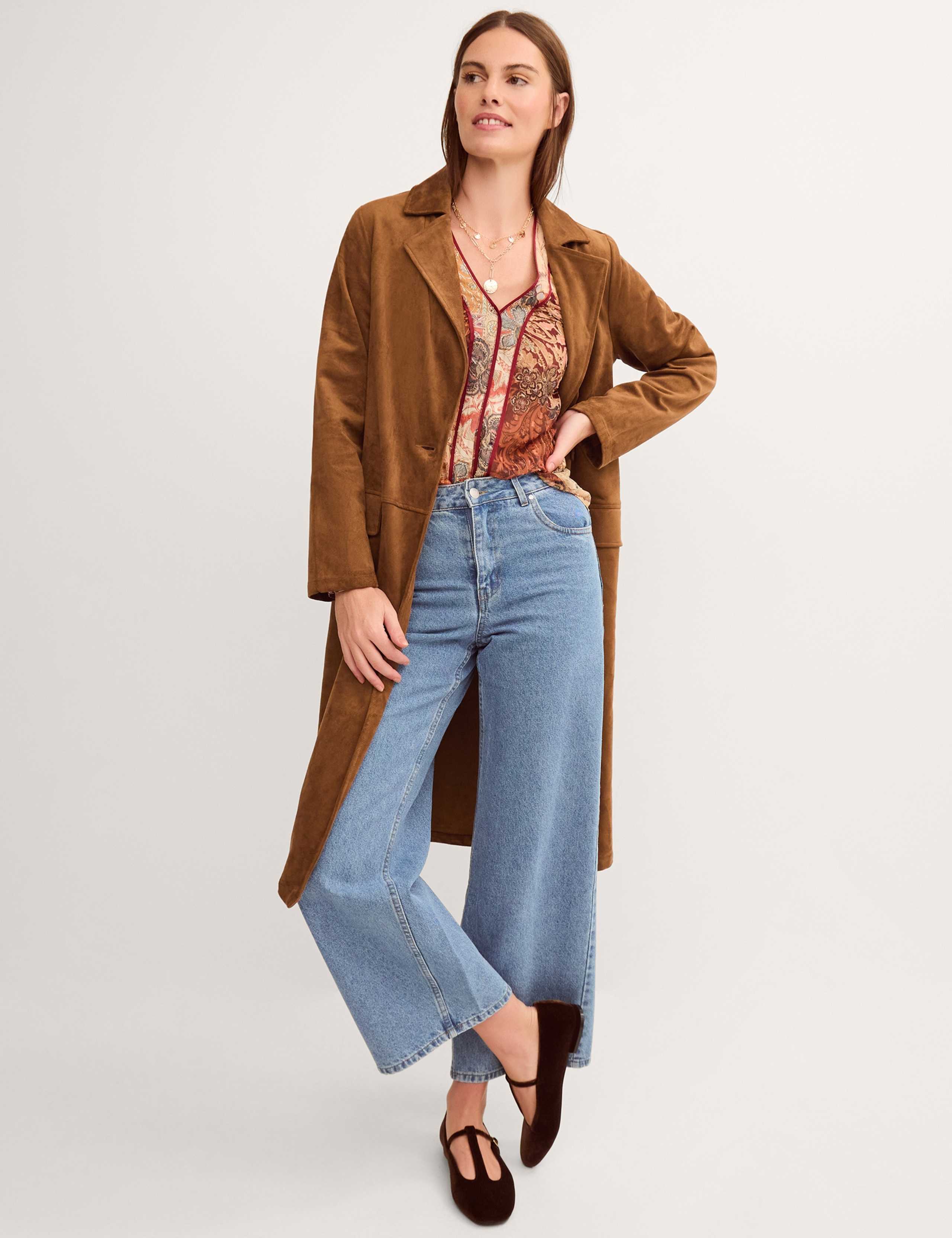 Faux Suede Coat