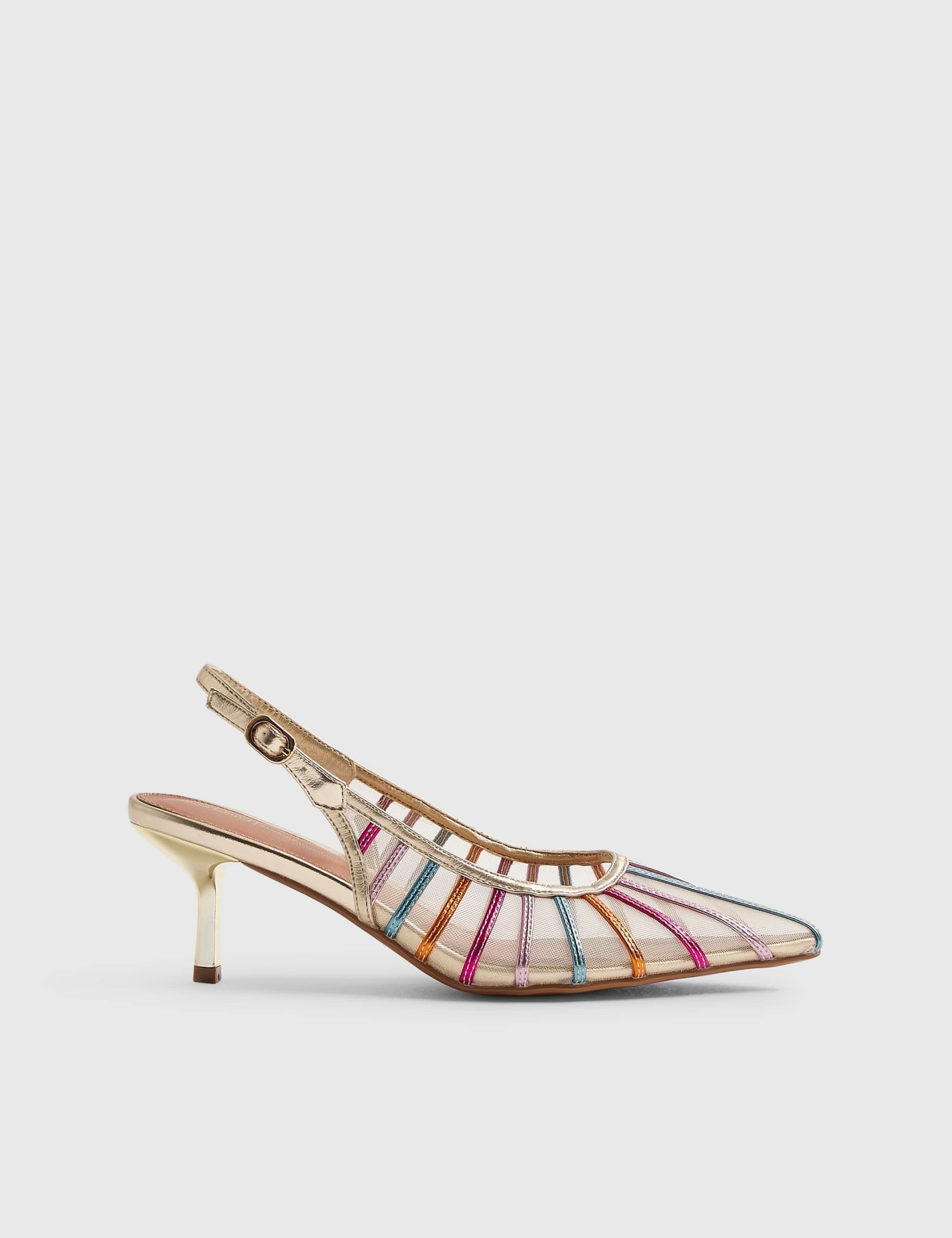 Mesh Stiletto Pointed Slingback Shoes