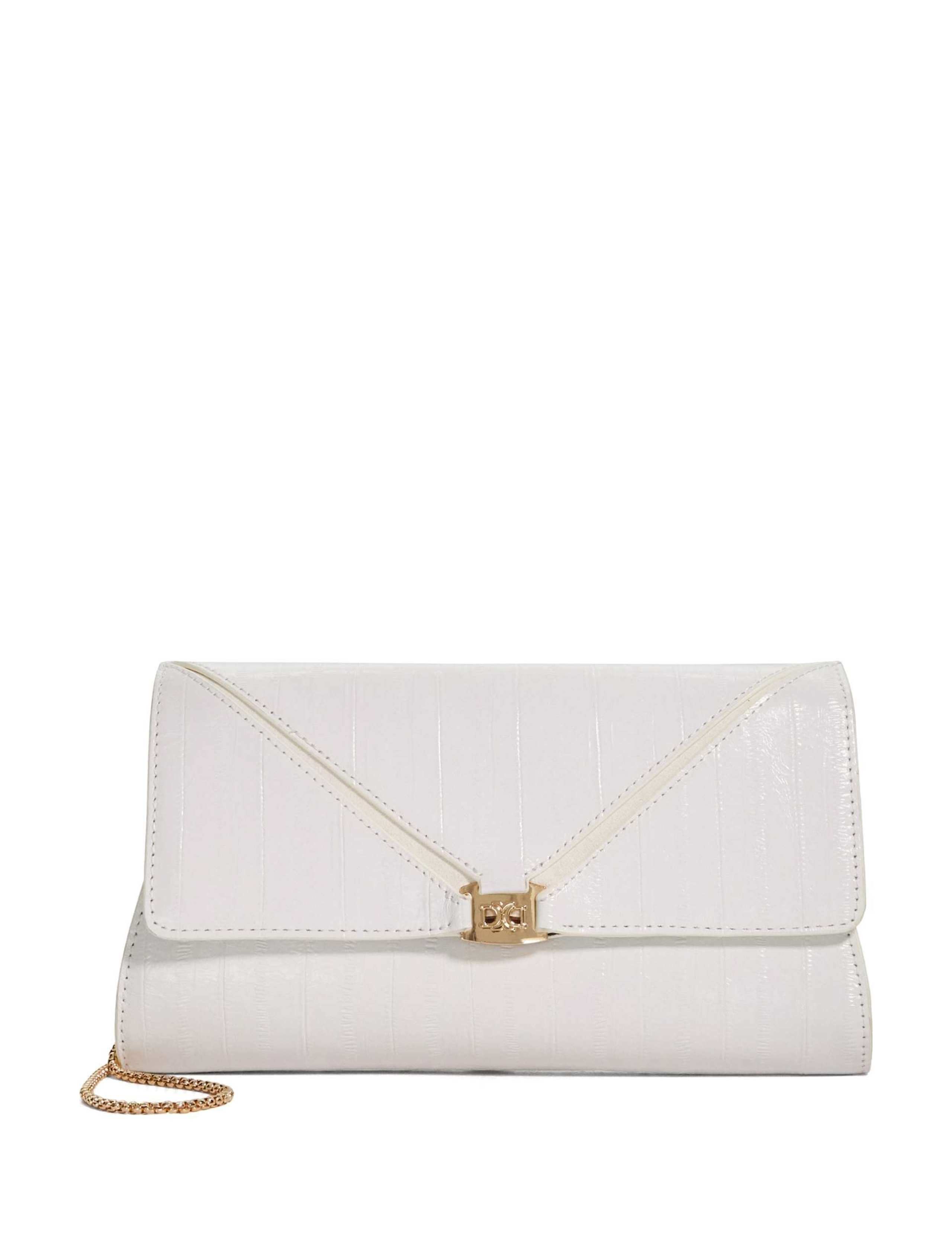 Leather Chain Strap Clutch Bag