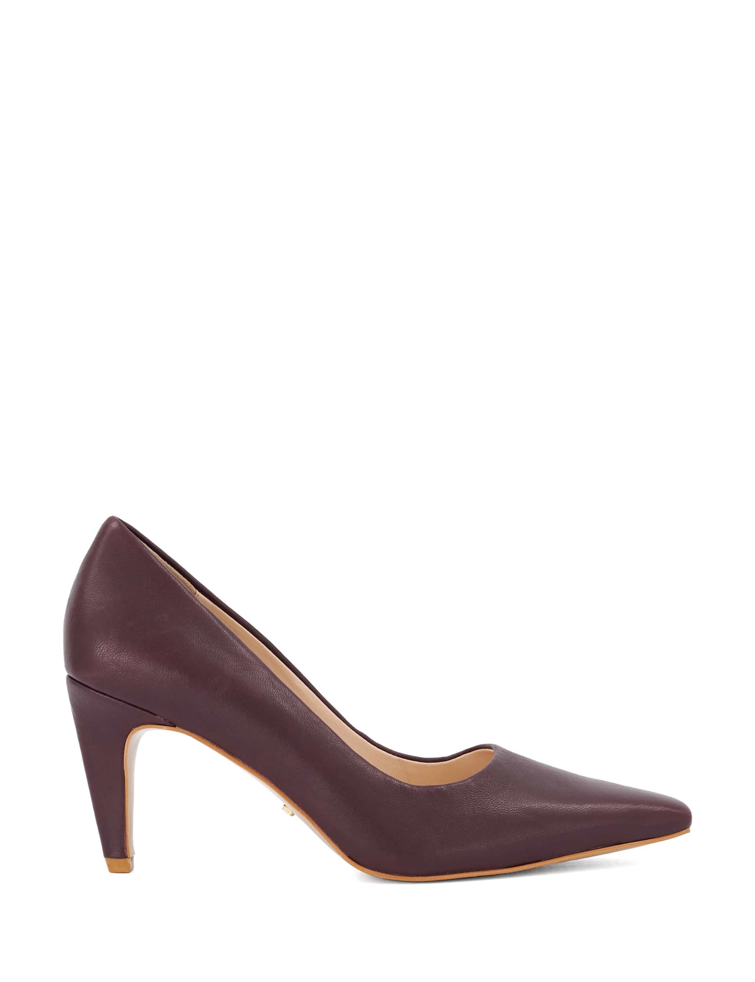 Almond Toe Leather Court Shoes
