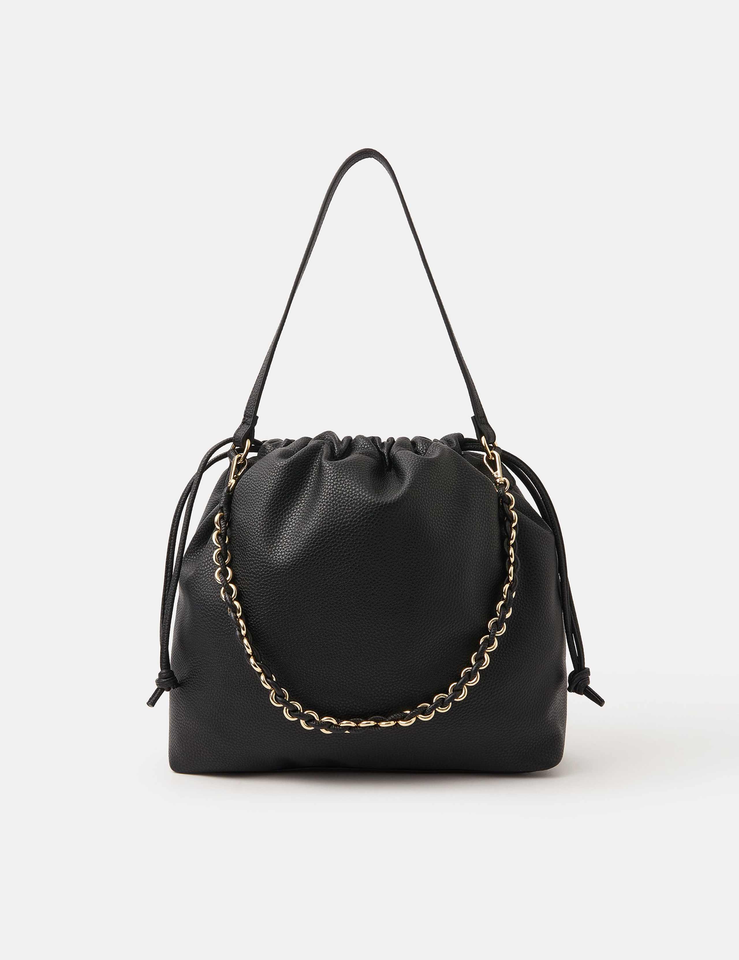 Chain Strap Drawstring Shoulder Bag