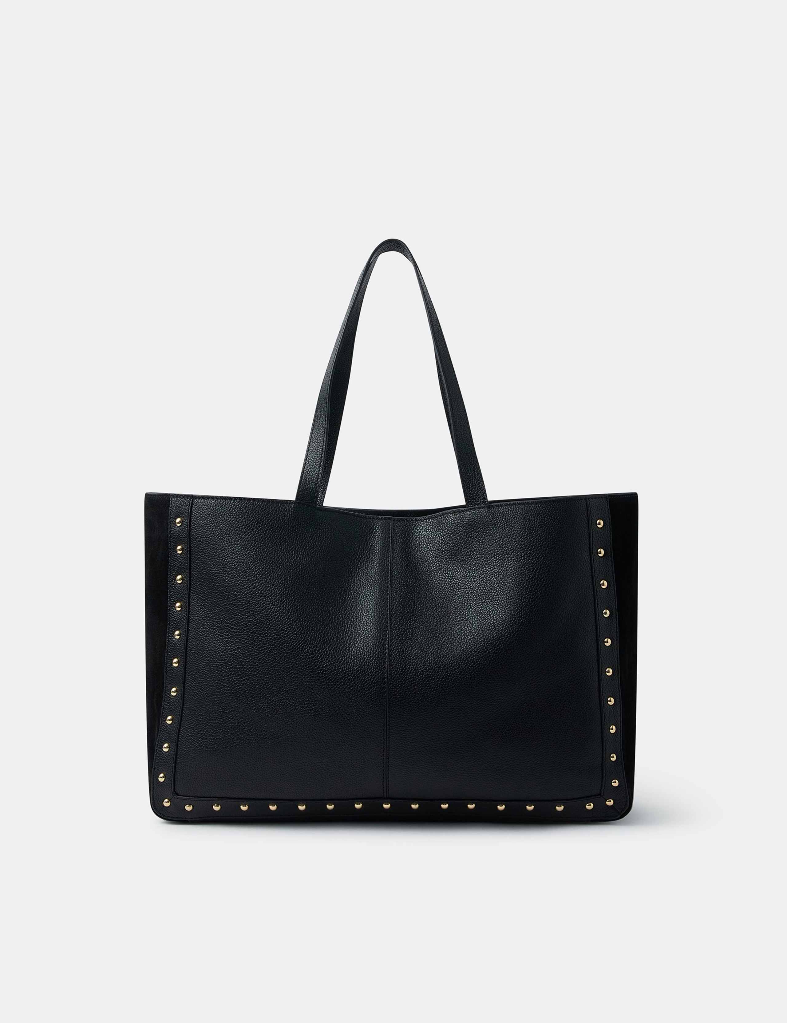 Leather Stud Detail Shopper
