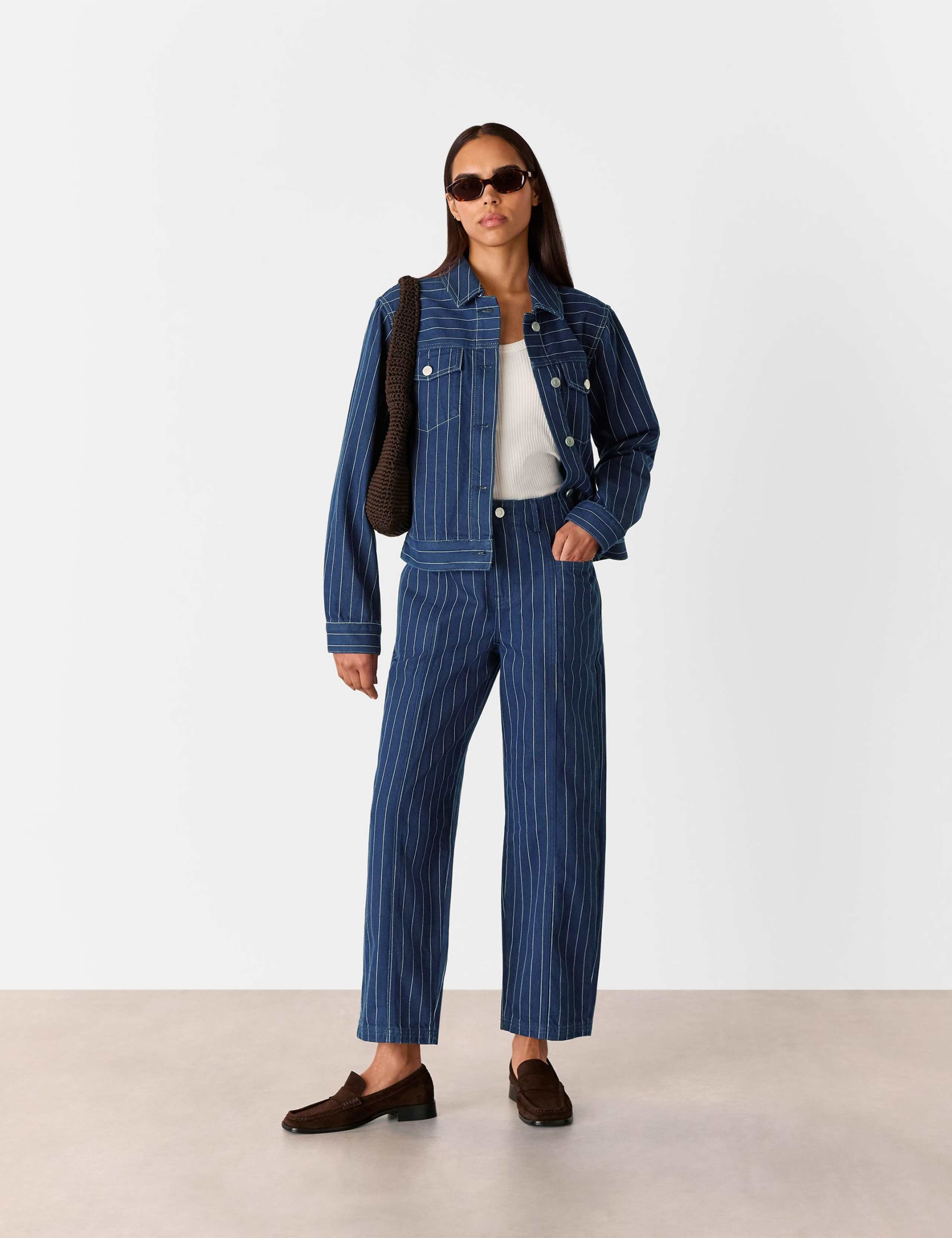 Denim Pinstriped Jacket