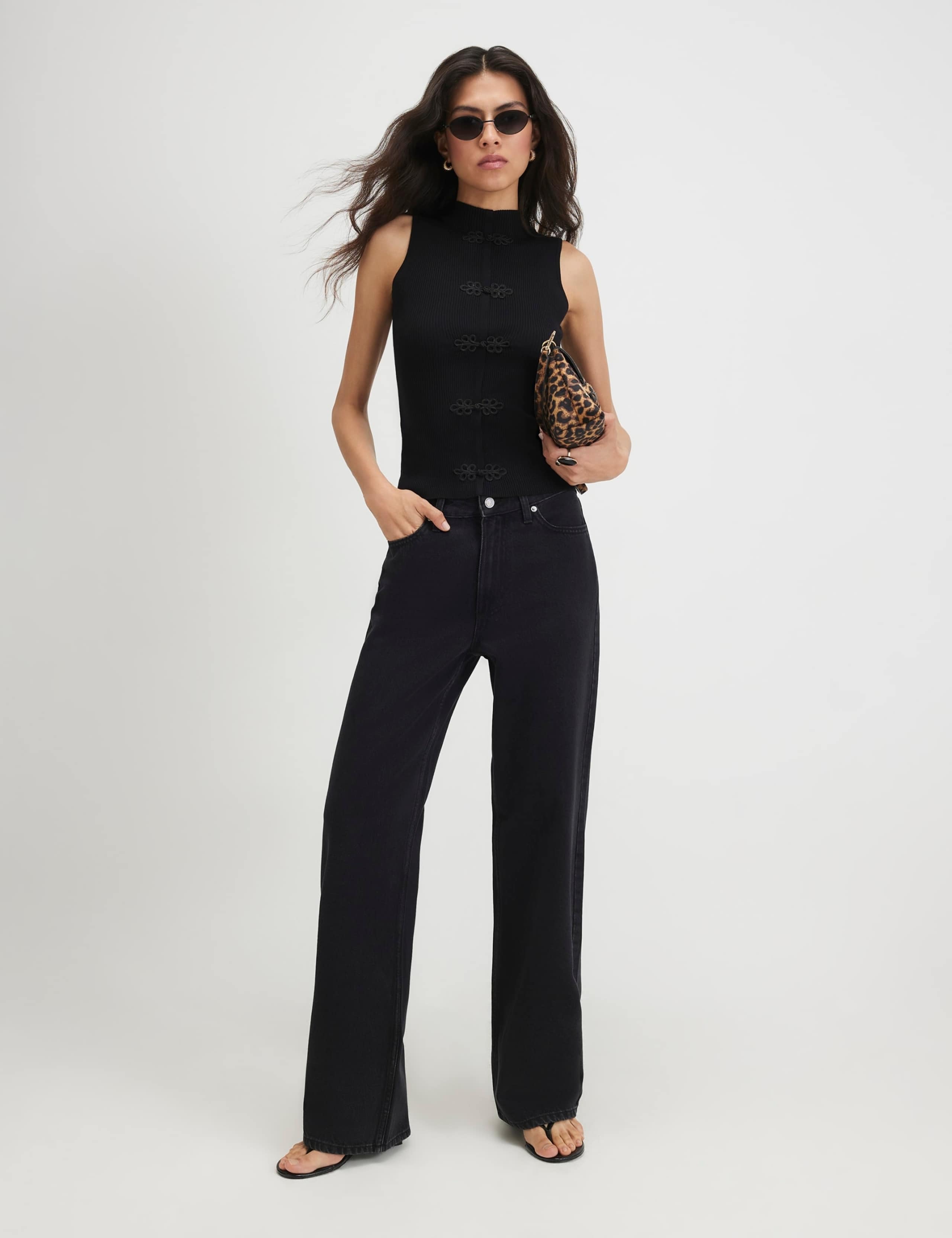 High Waisted Straight Leg Jeans