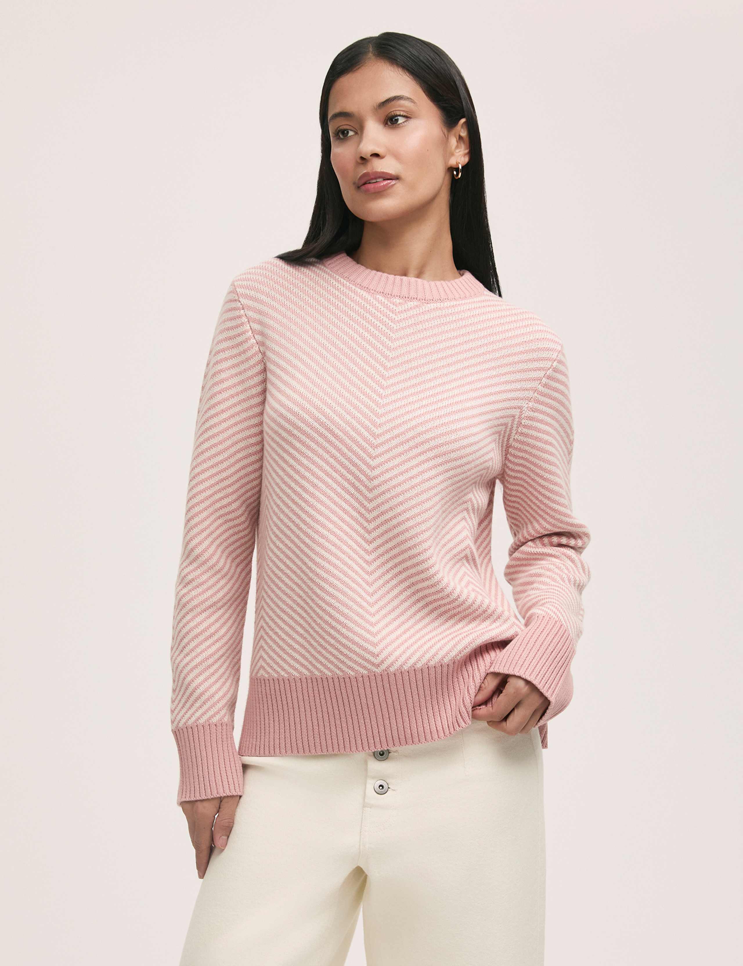 Stella Cotton Rich Striped Crew Neck Jumper