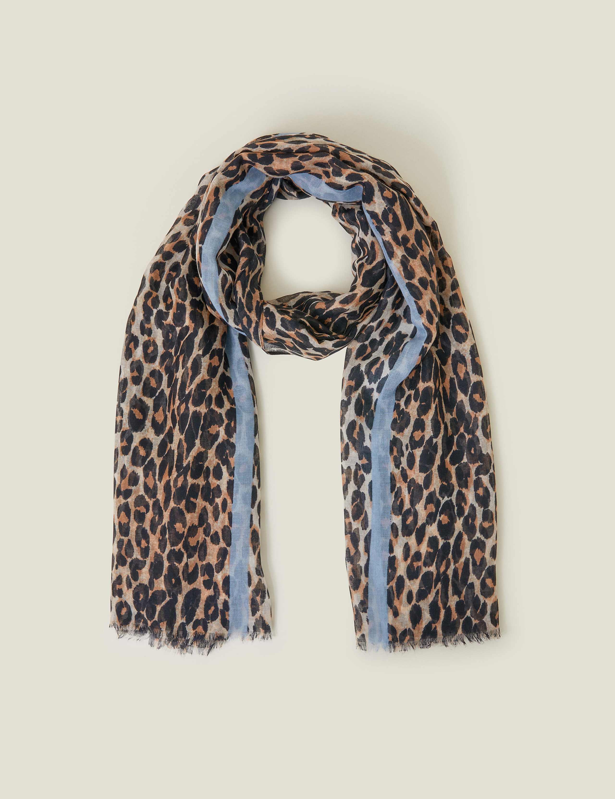 Animal Print Border Scarf
