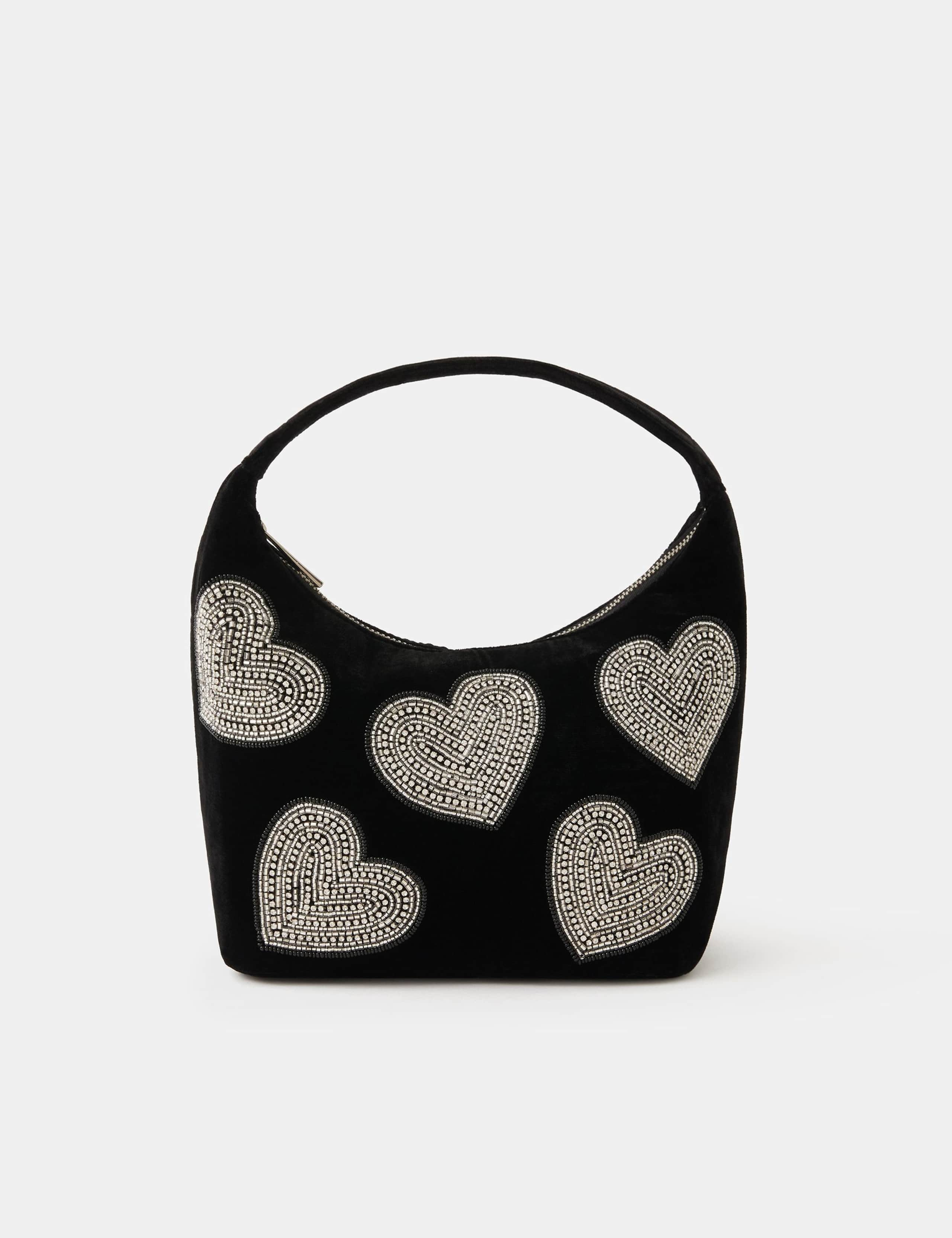 Velvet Heart Beaded Grab Bag