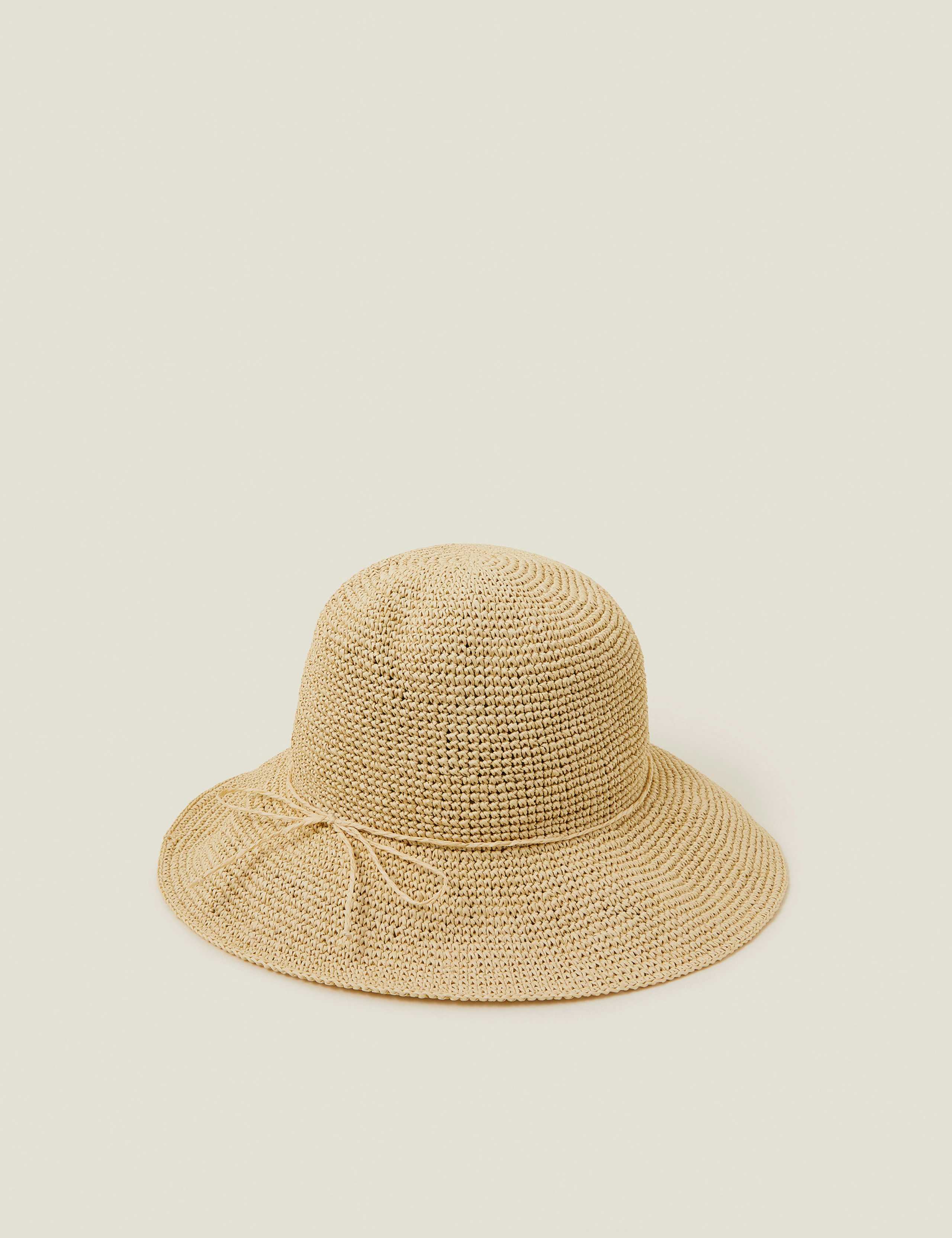 Straw Wide Brim Bucket Hat