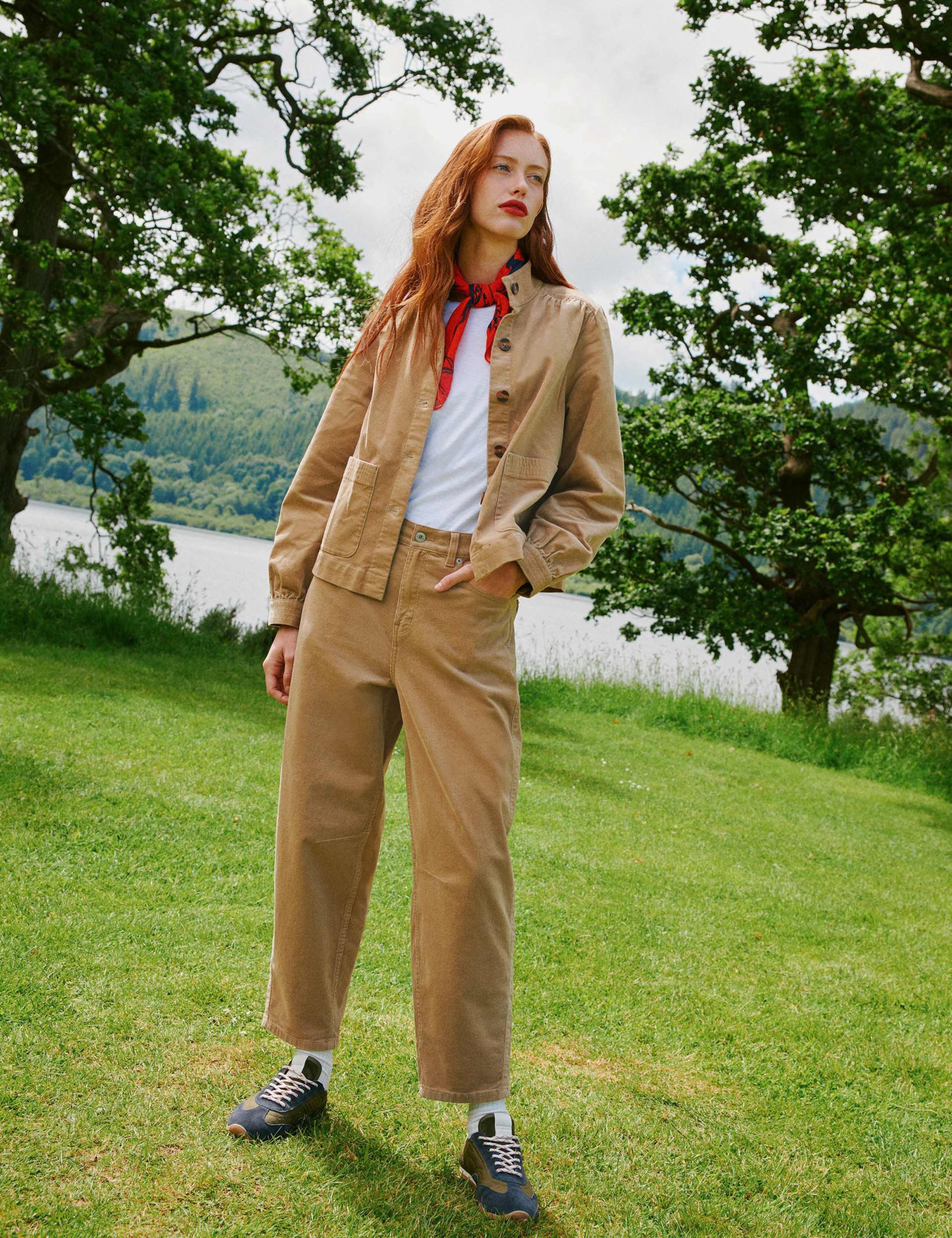 Aubrey Cotton Rich Cord Barrel Leg Trousers