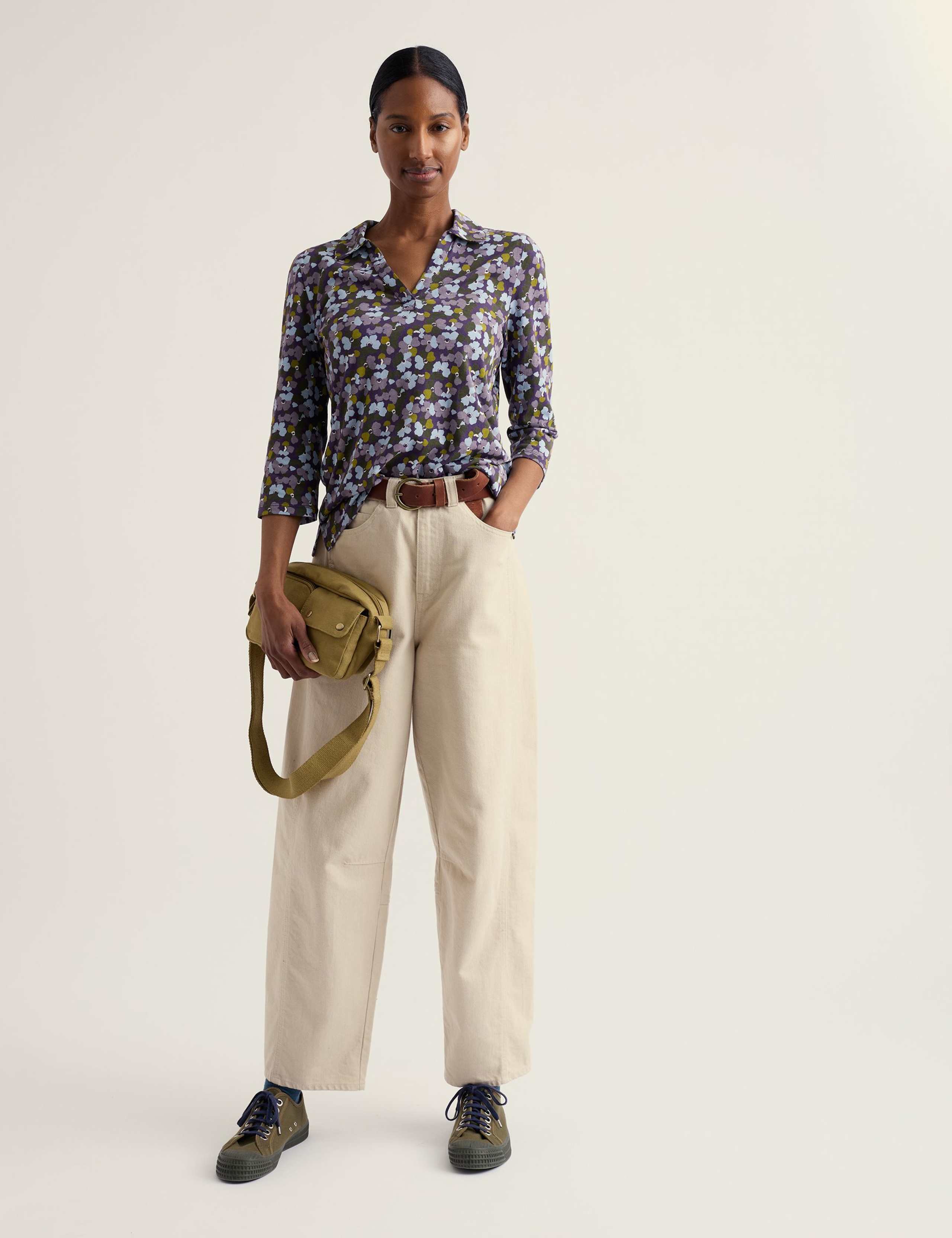 Pure Cotton Floral Collared Shirt