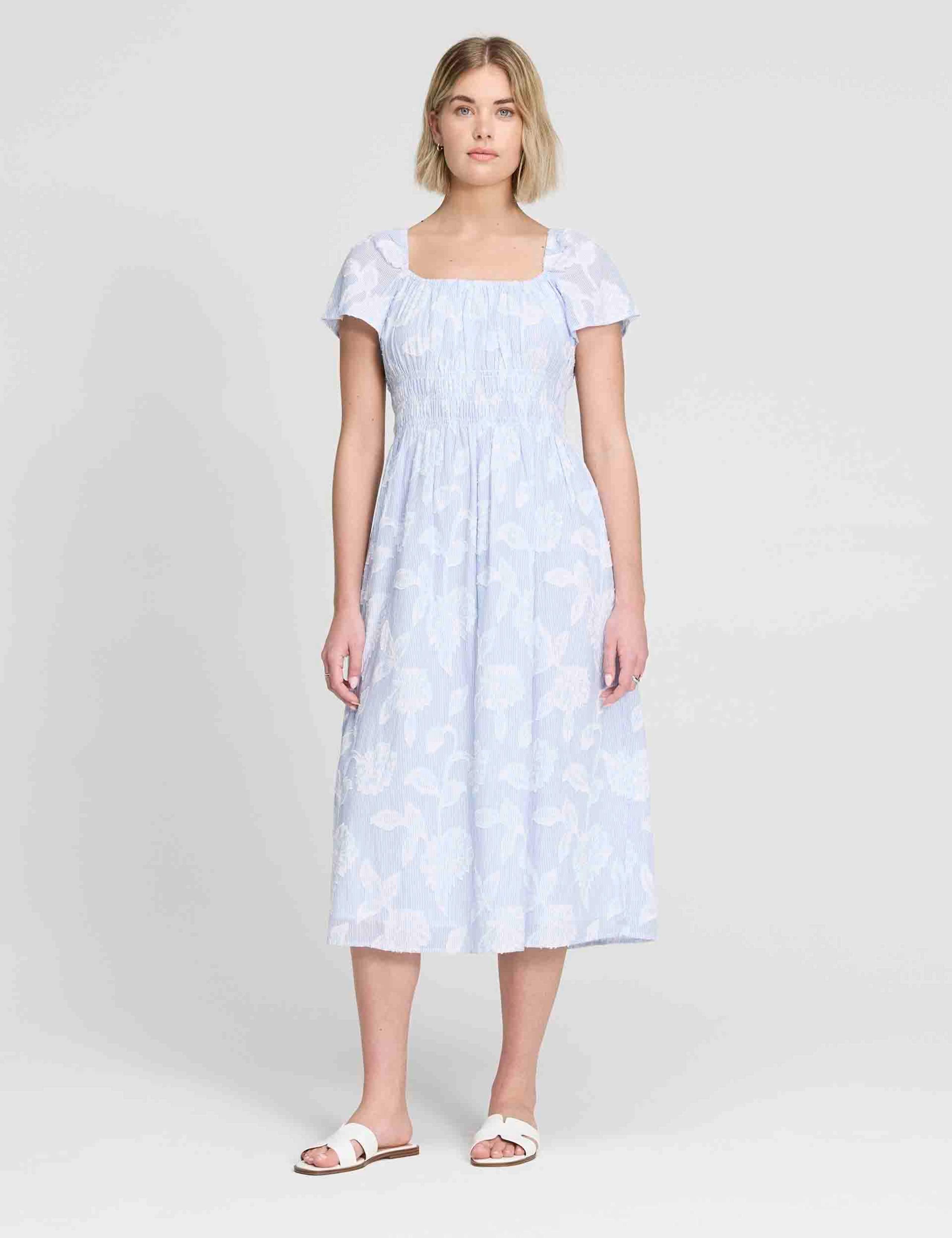Pure Cotton Elasticated Waist Midi Dress