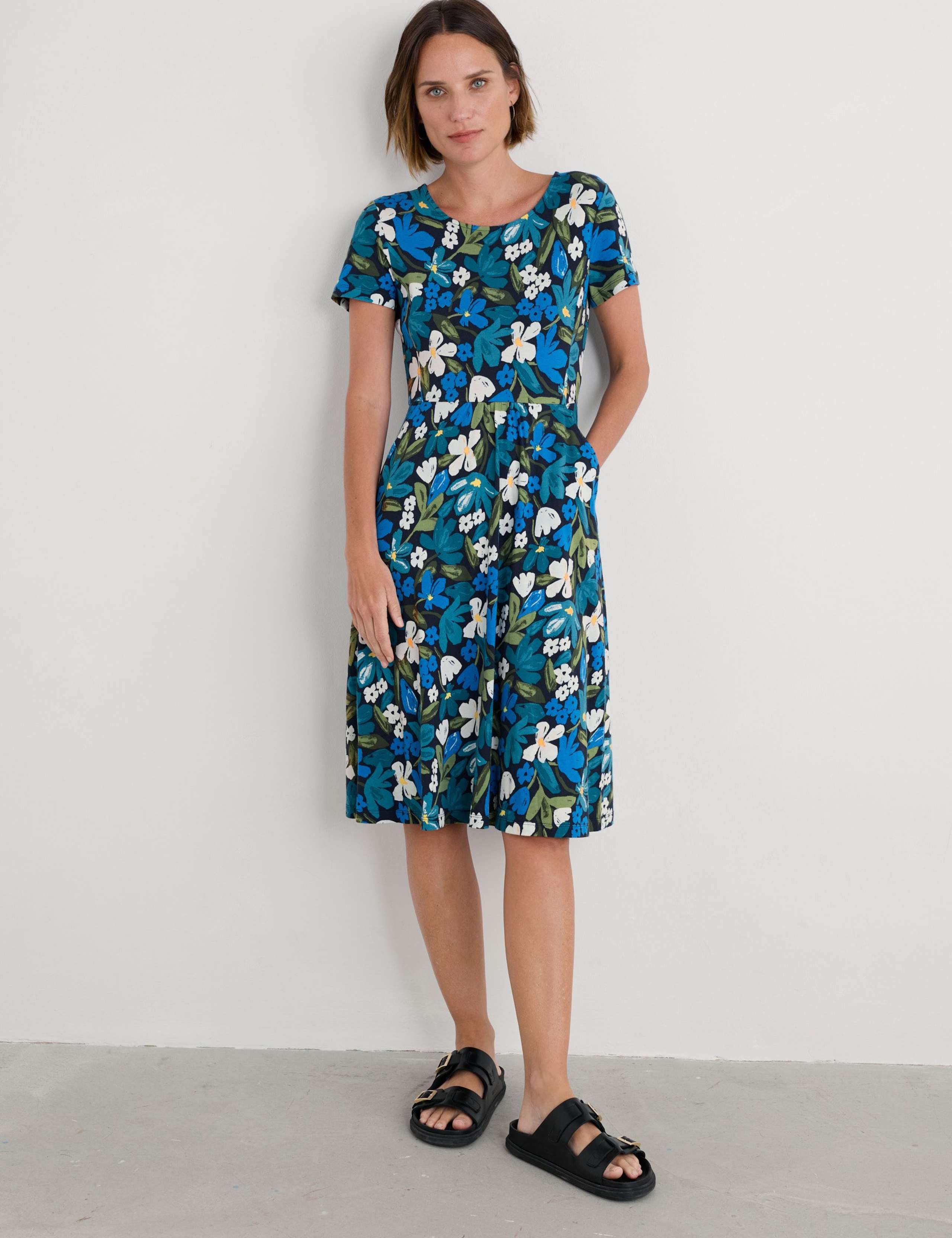 Cotton Rich Floral Skater Dress