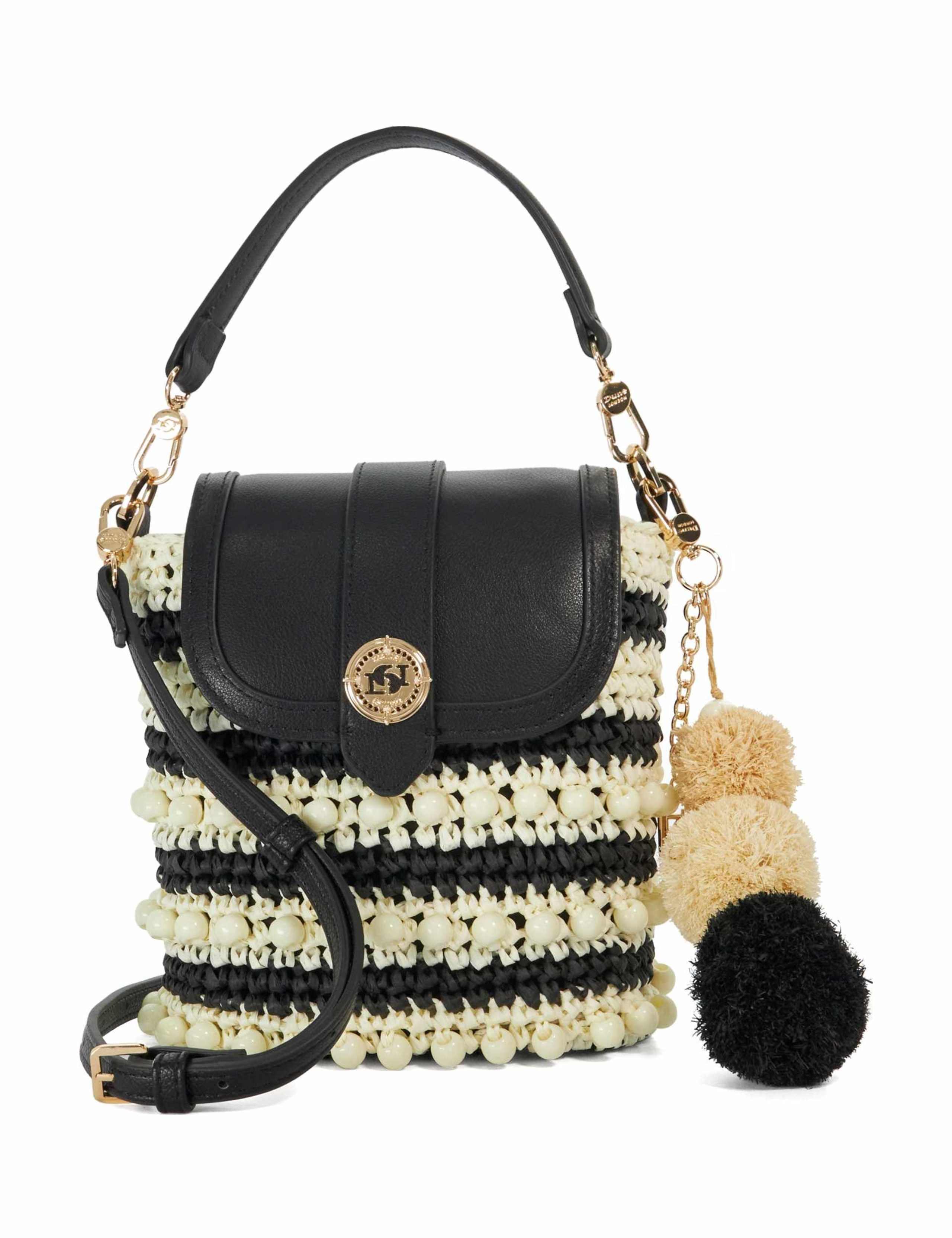 Straw Striped Cross Body Bag
