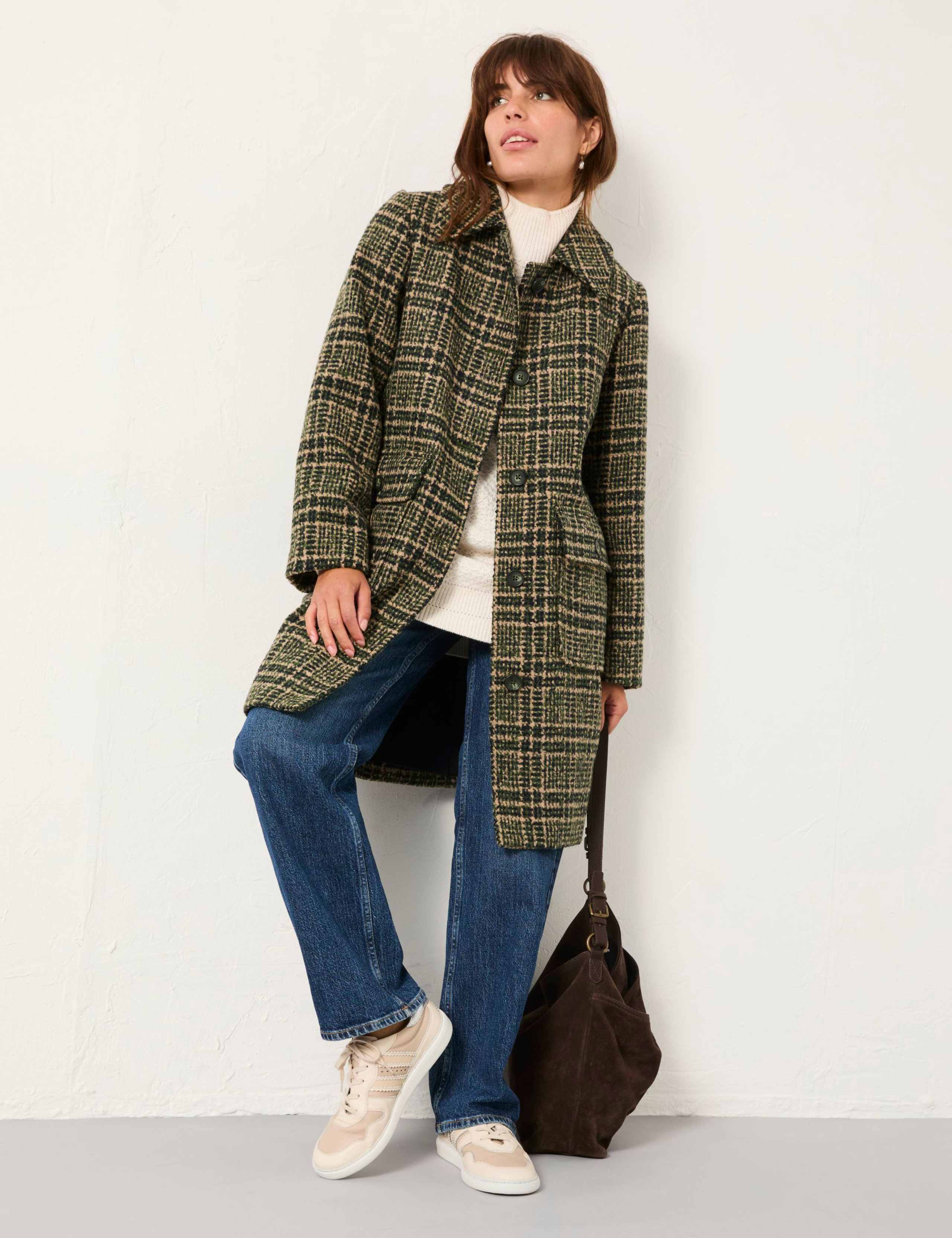 Checked Collared Coat