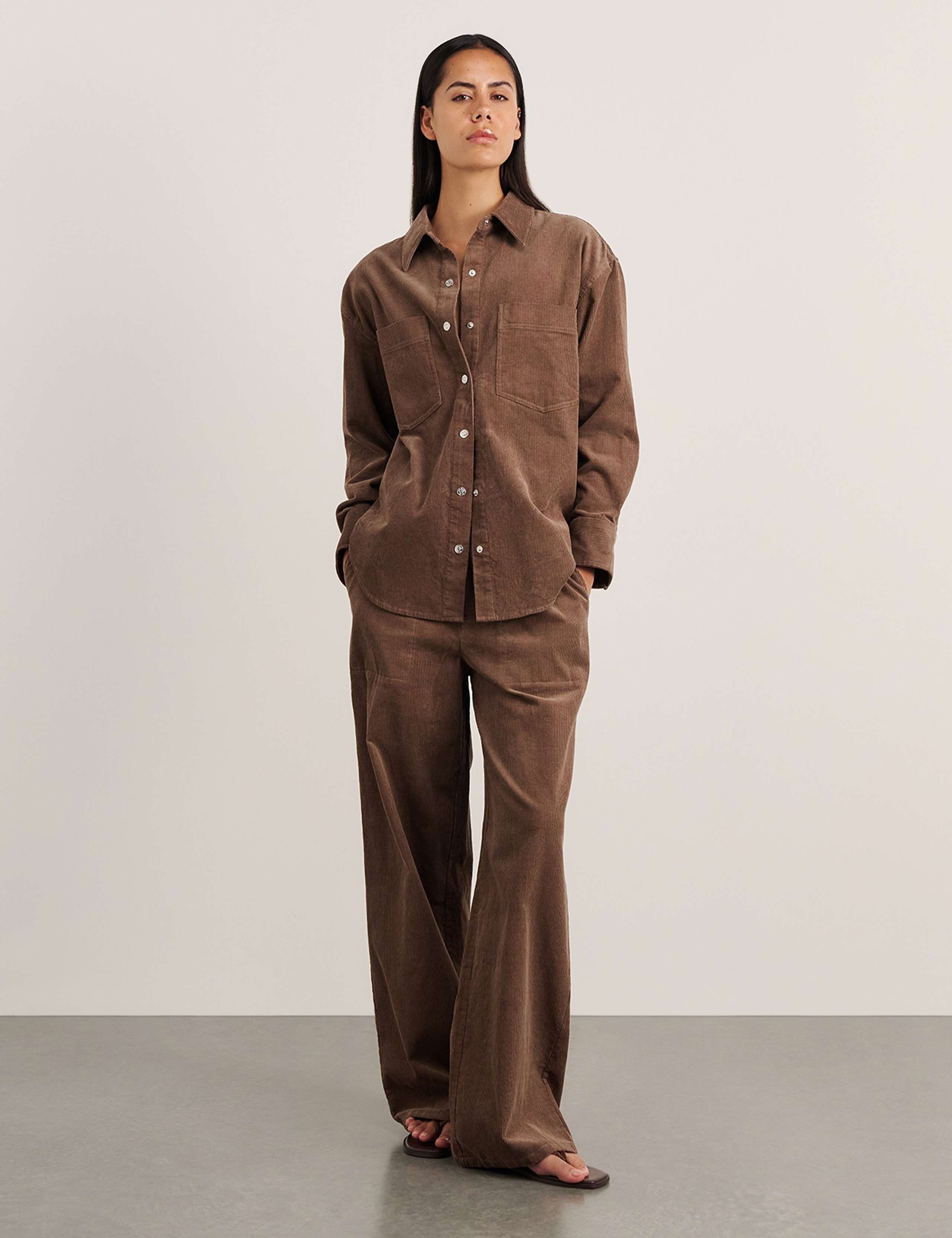 Corduroy Wide Leg Trousers