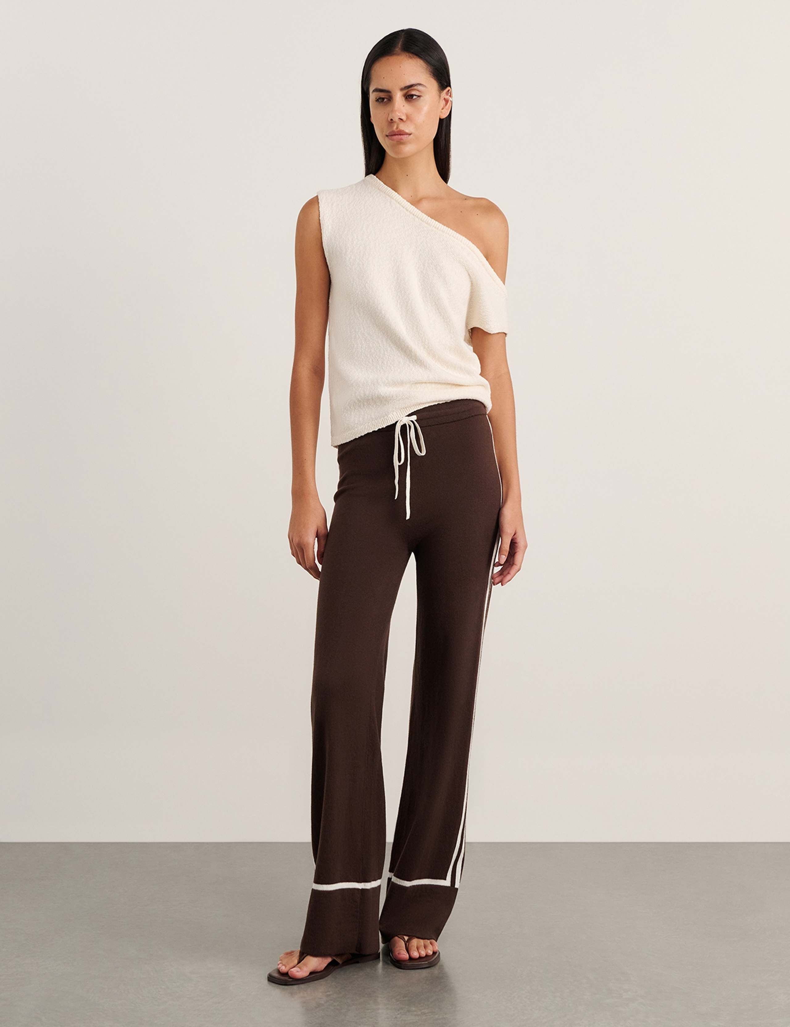 Cotton Cashmere Blend Knit Trousers