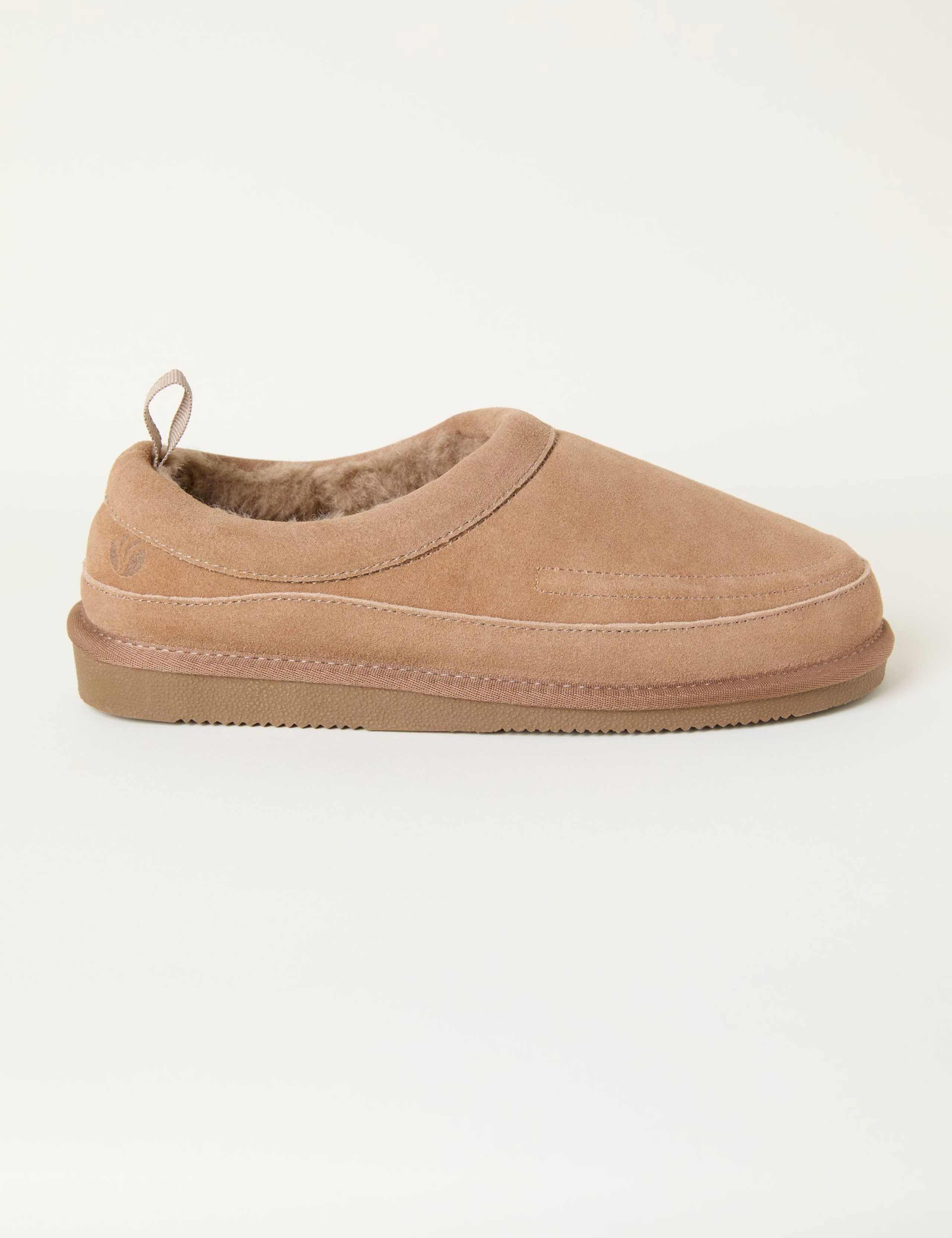 Suede Embossed Fleece Lined Slippers