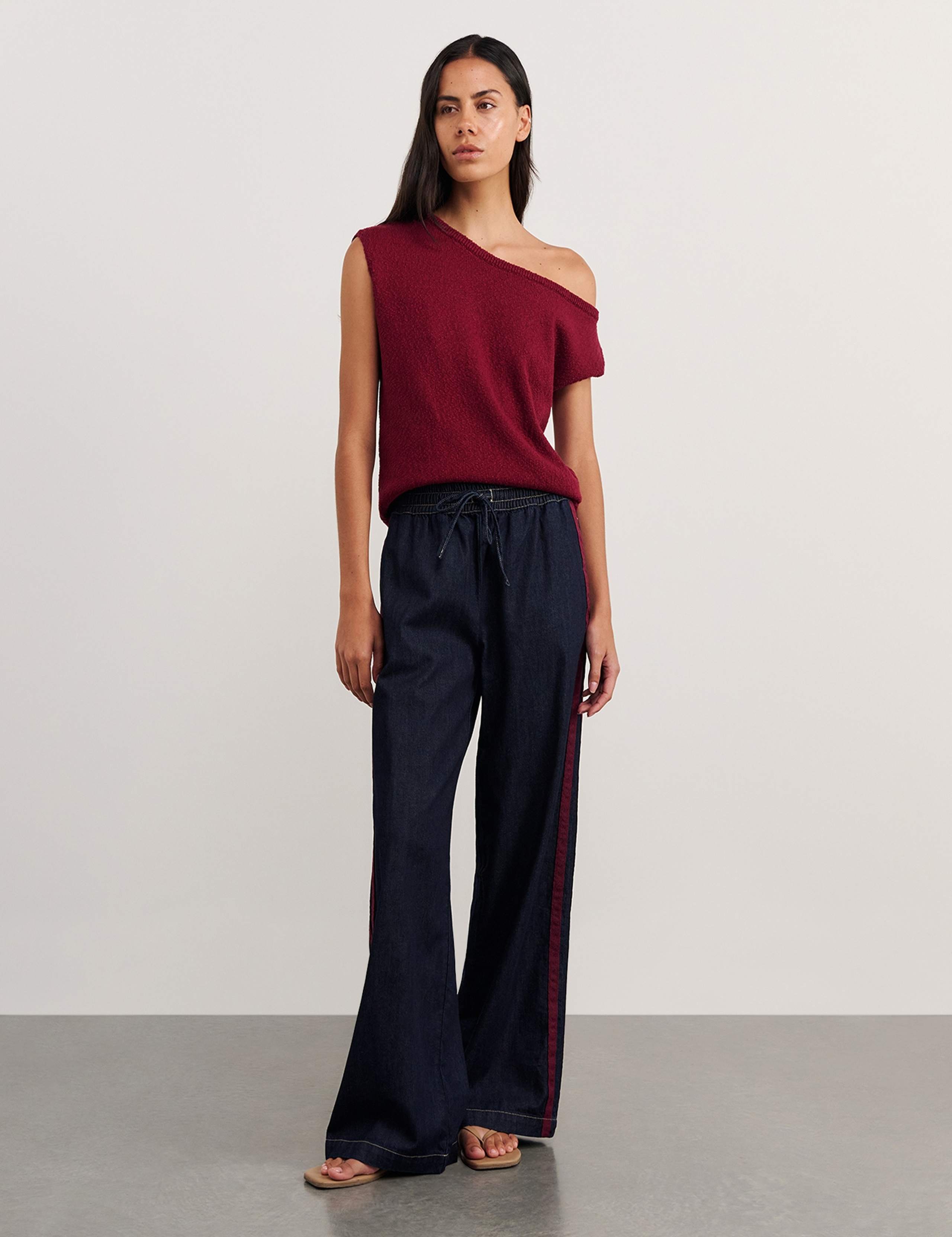 Wide Leg Pull On Trousers with Lyocell