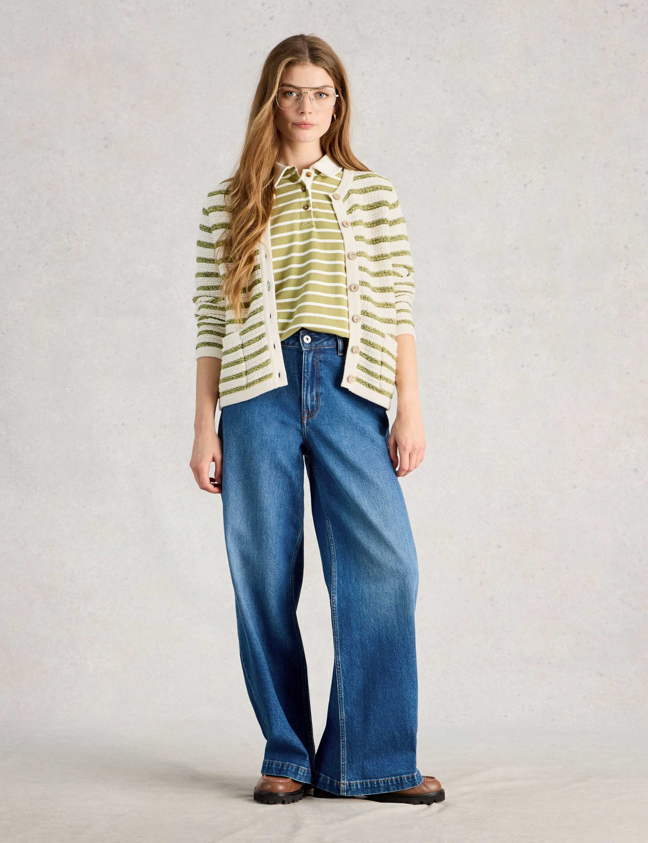 Pure Cotton Striped Cardigan