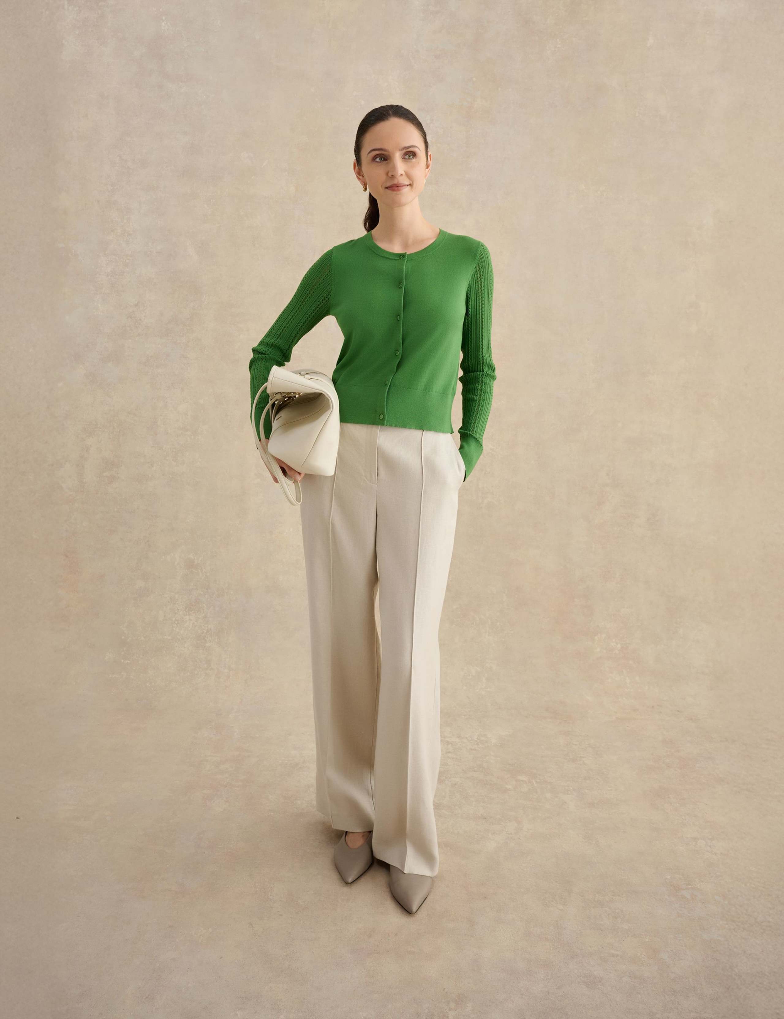 Textured Button Front Cardigan