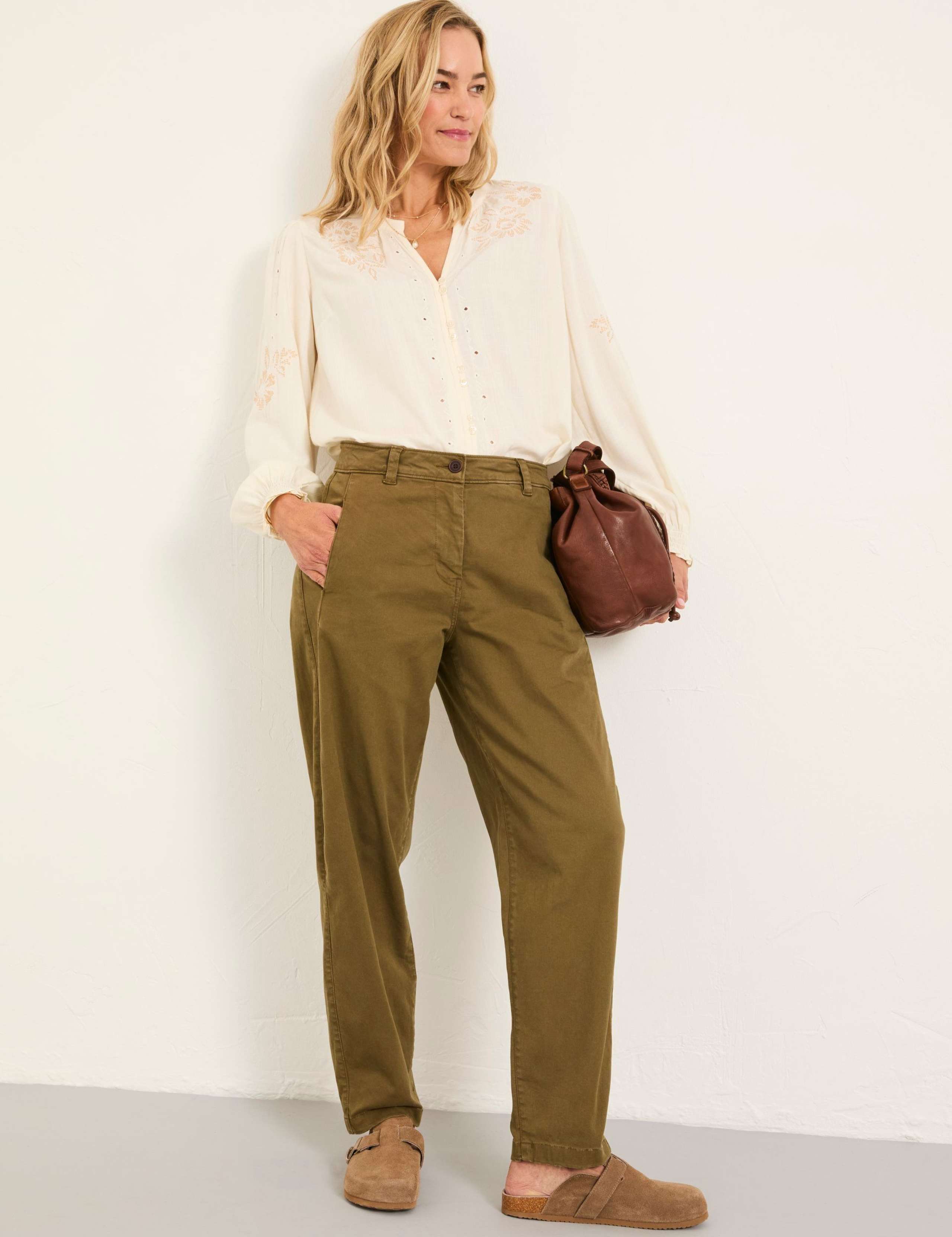 Cotton Rich Tapered Trousers