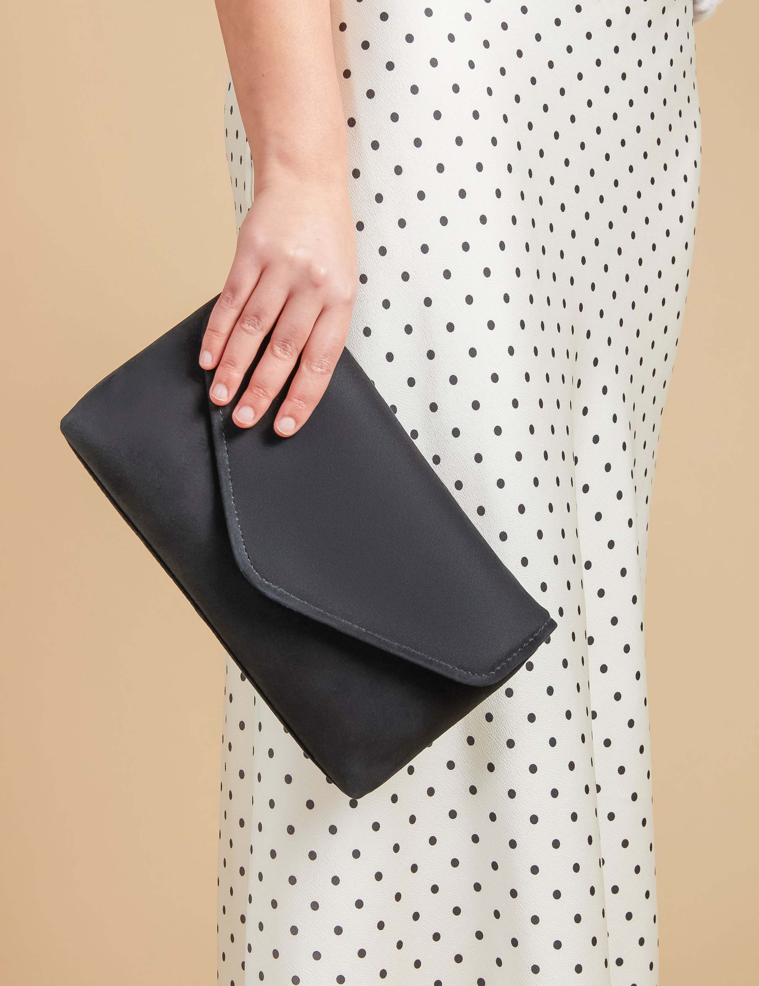 Suede Chain Strap Clutch Bag