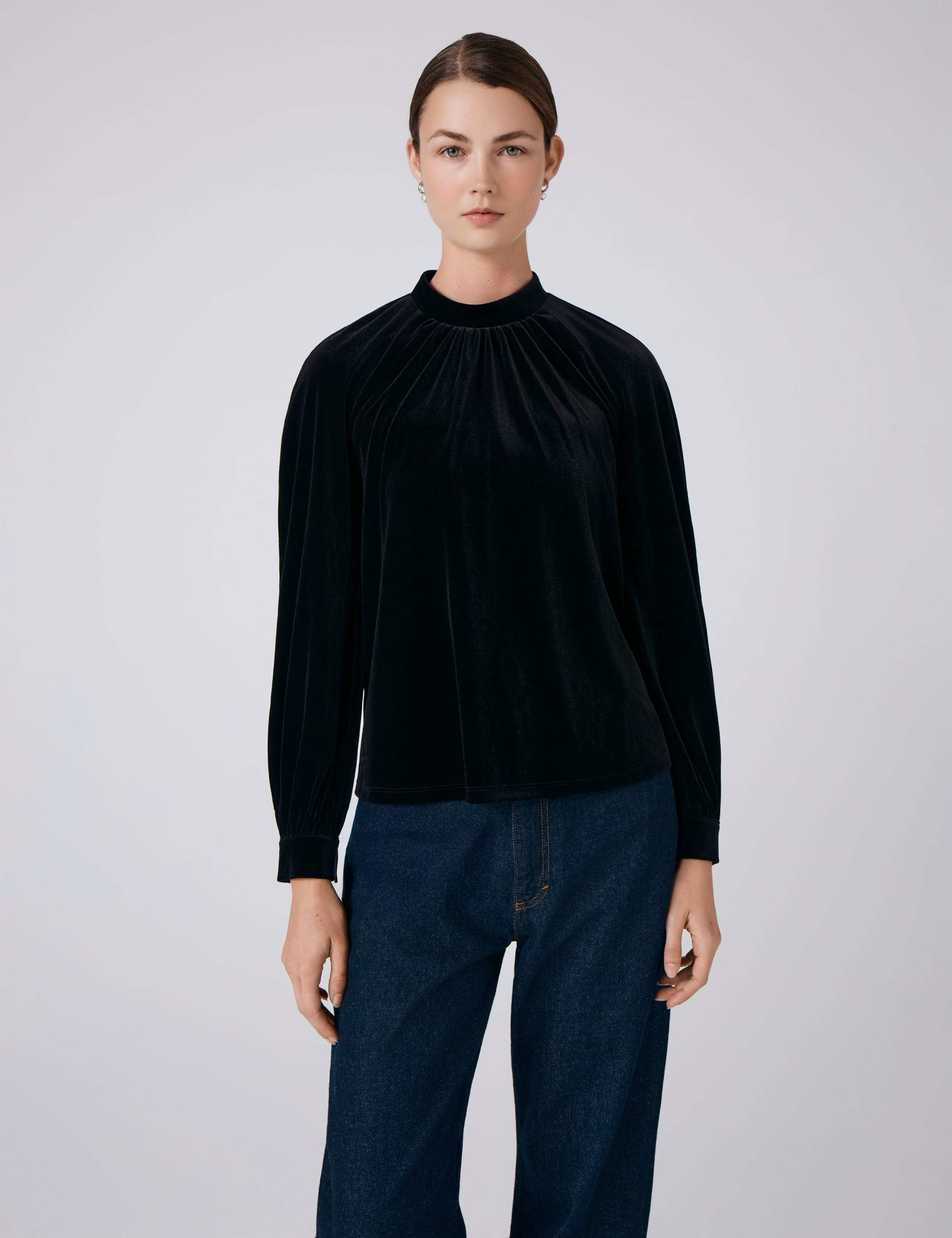 Velvet High Neck Top